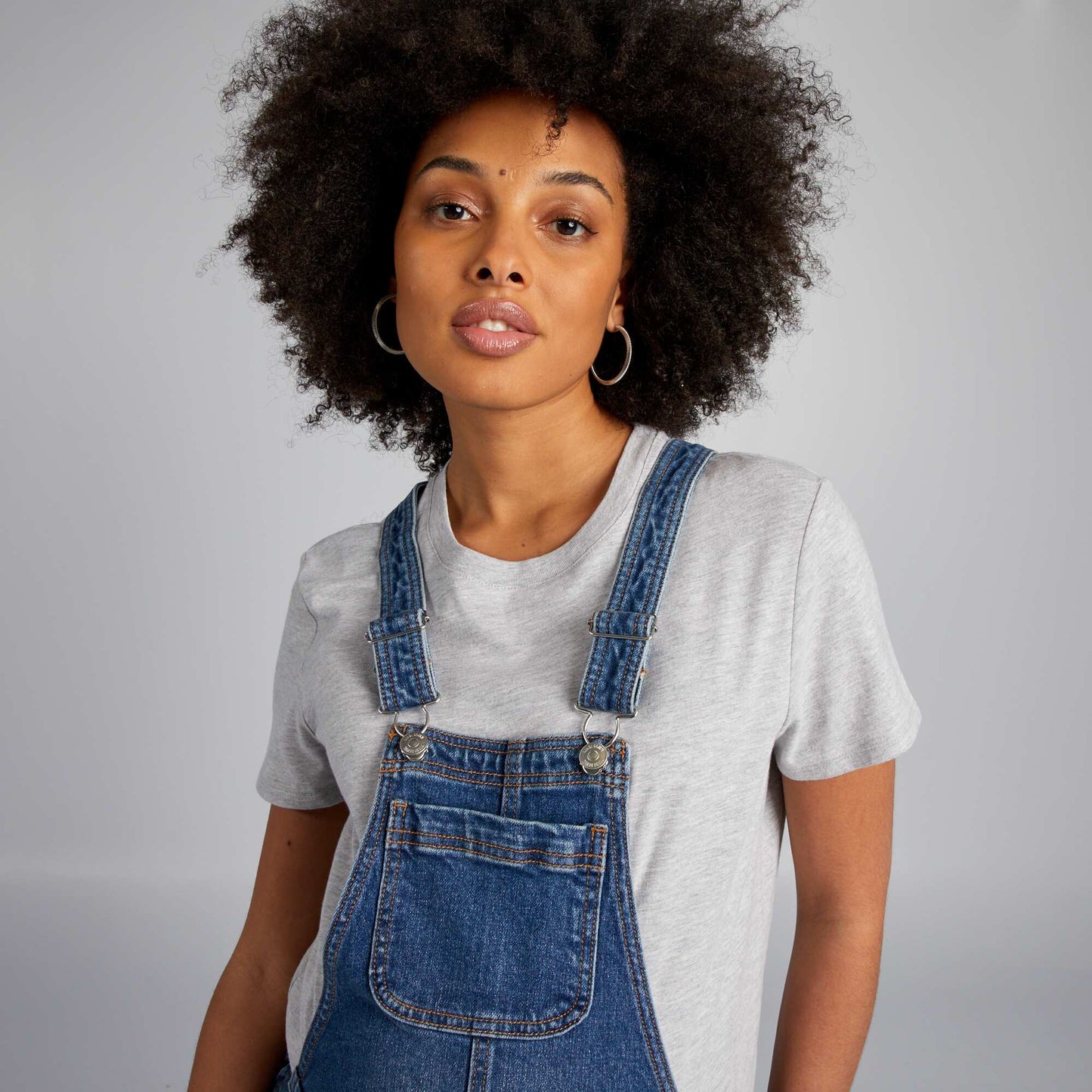 Salopette de grossesse en denim stretch Stone
