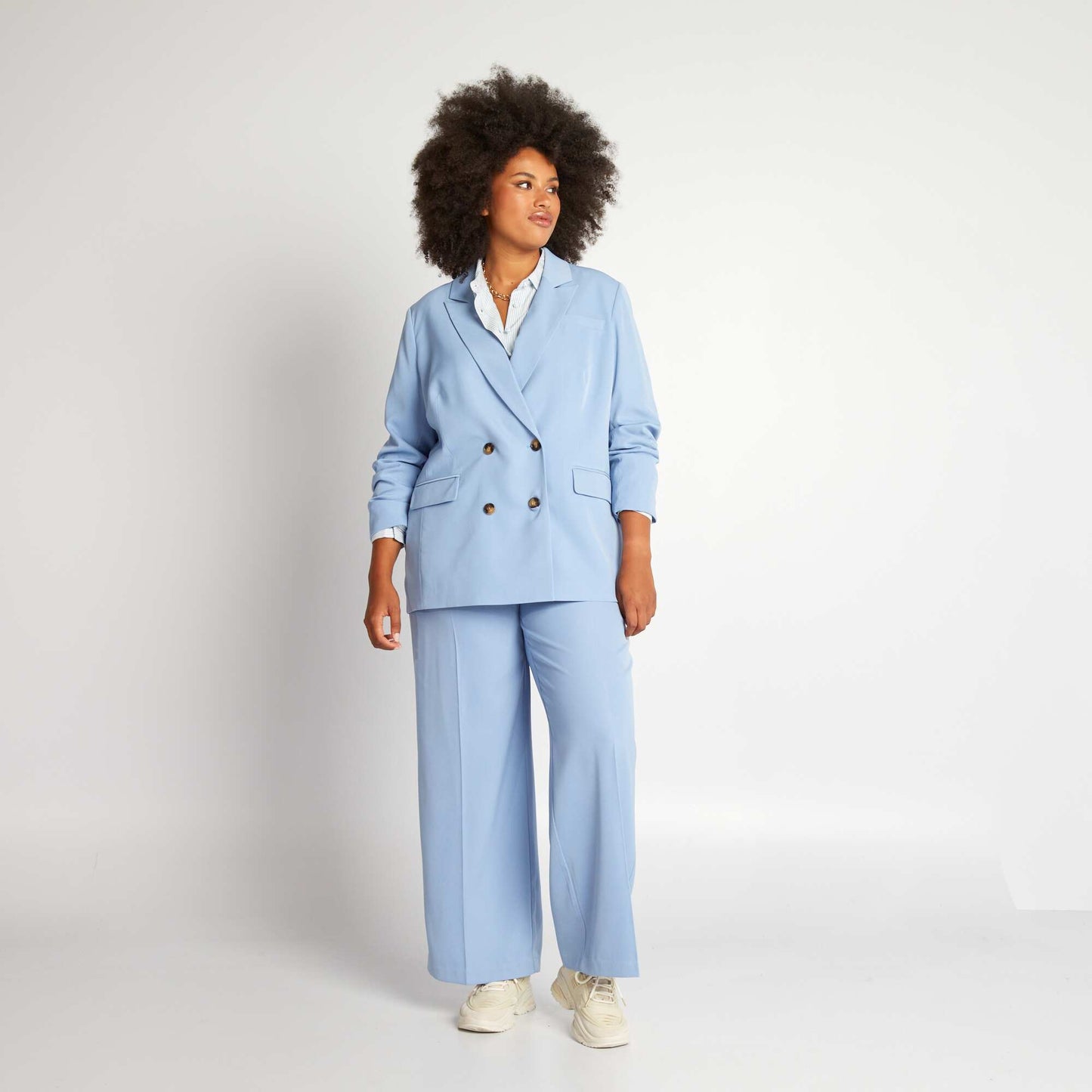 Pantalon de costume large Bleu