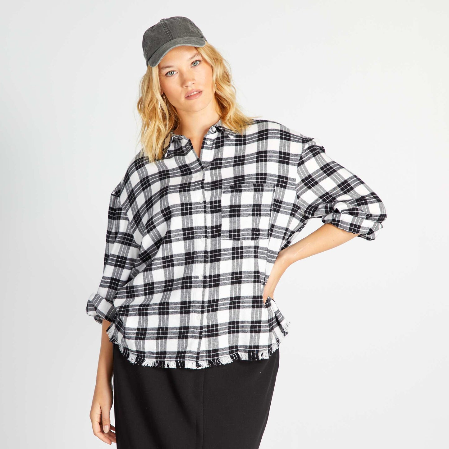 Chemise en flanelle carreaux Noir