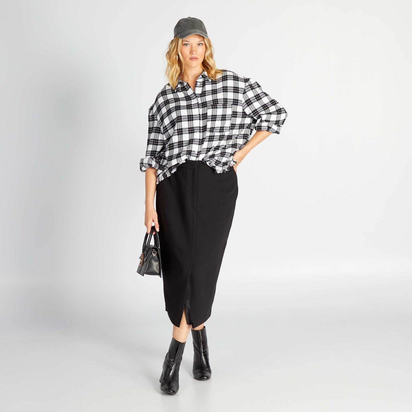 Chemise en flanelle carreaux Noir