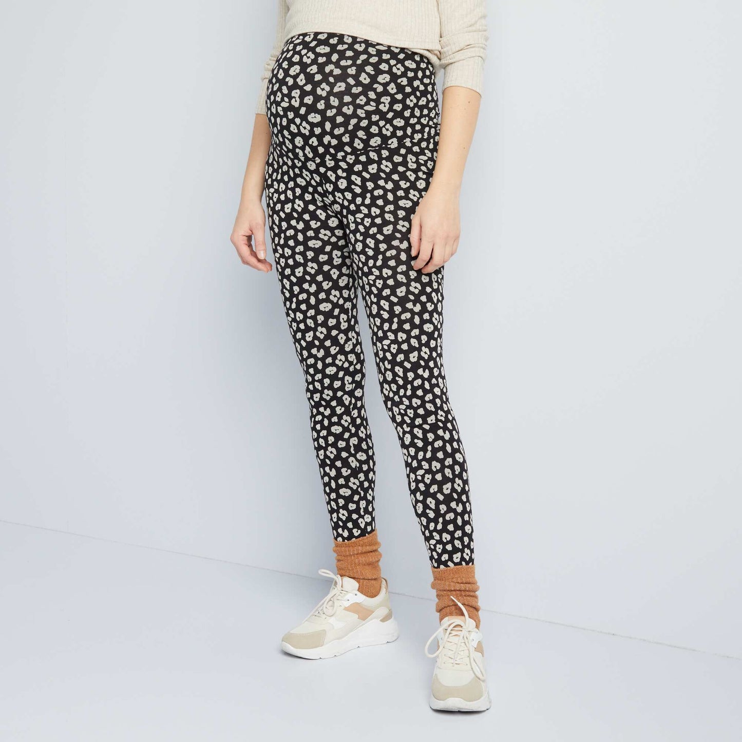 Legging long grossesse Noir/blanc