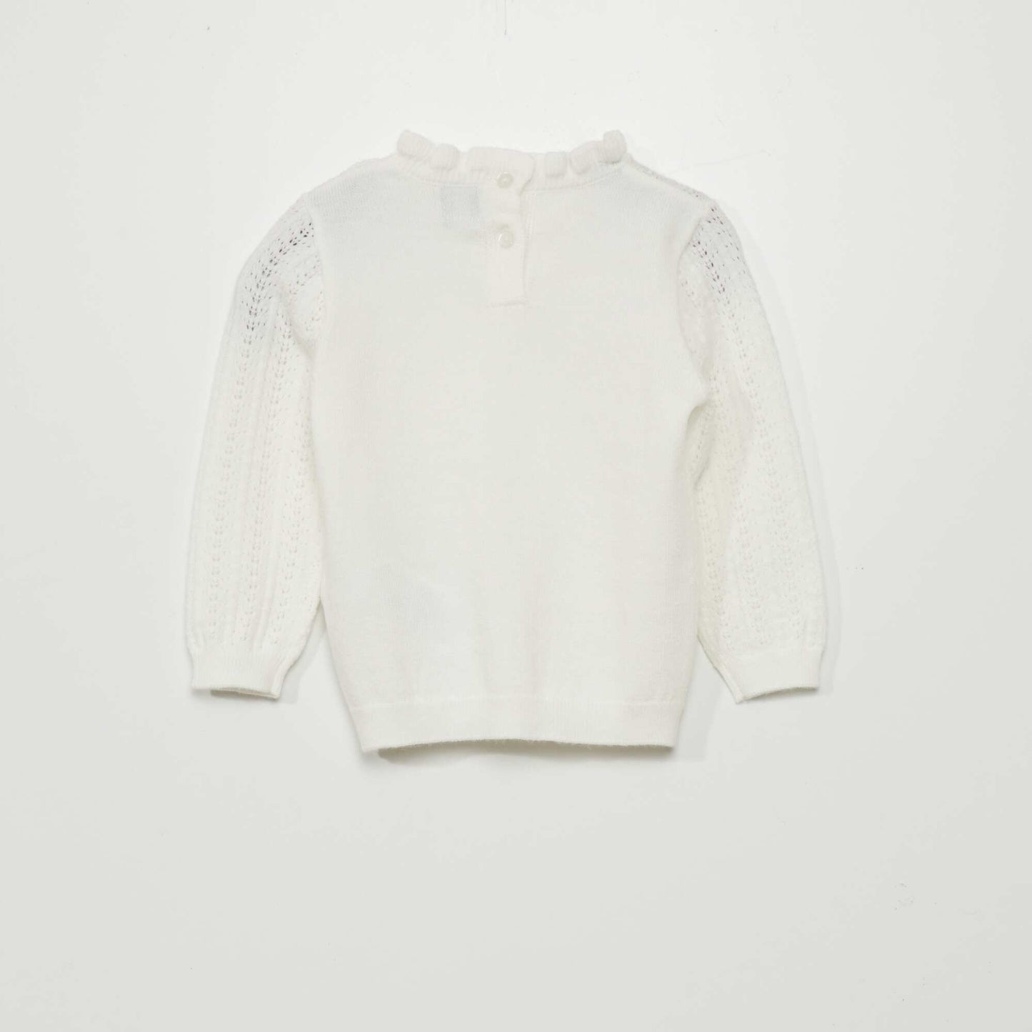 Pull en maille ajour e blanc