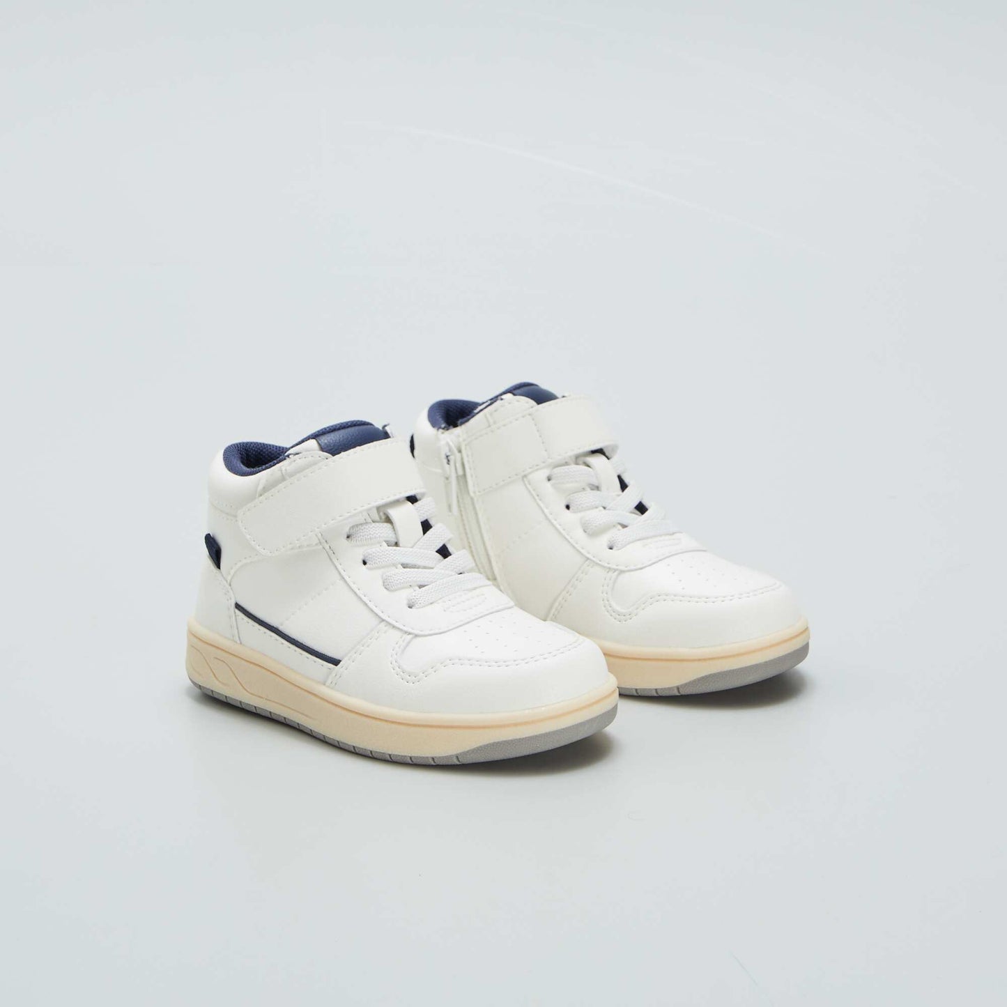 Baskets montantes bicolores Beige/bleu