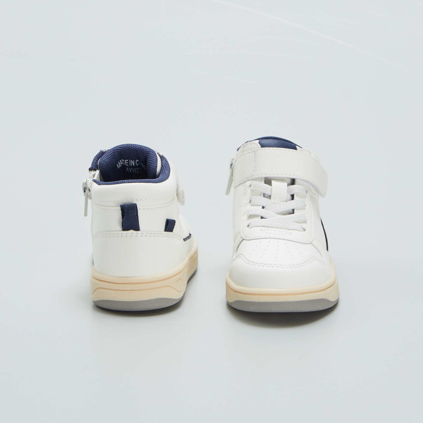 Baskets montantes bicolores Beige/bleu