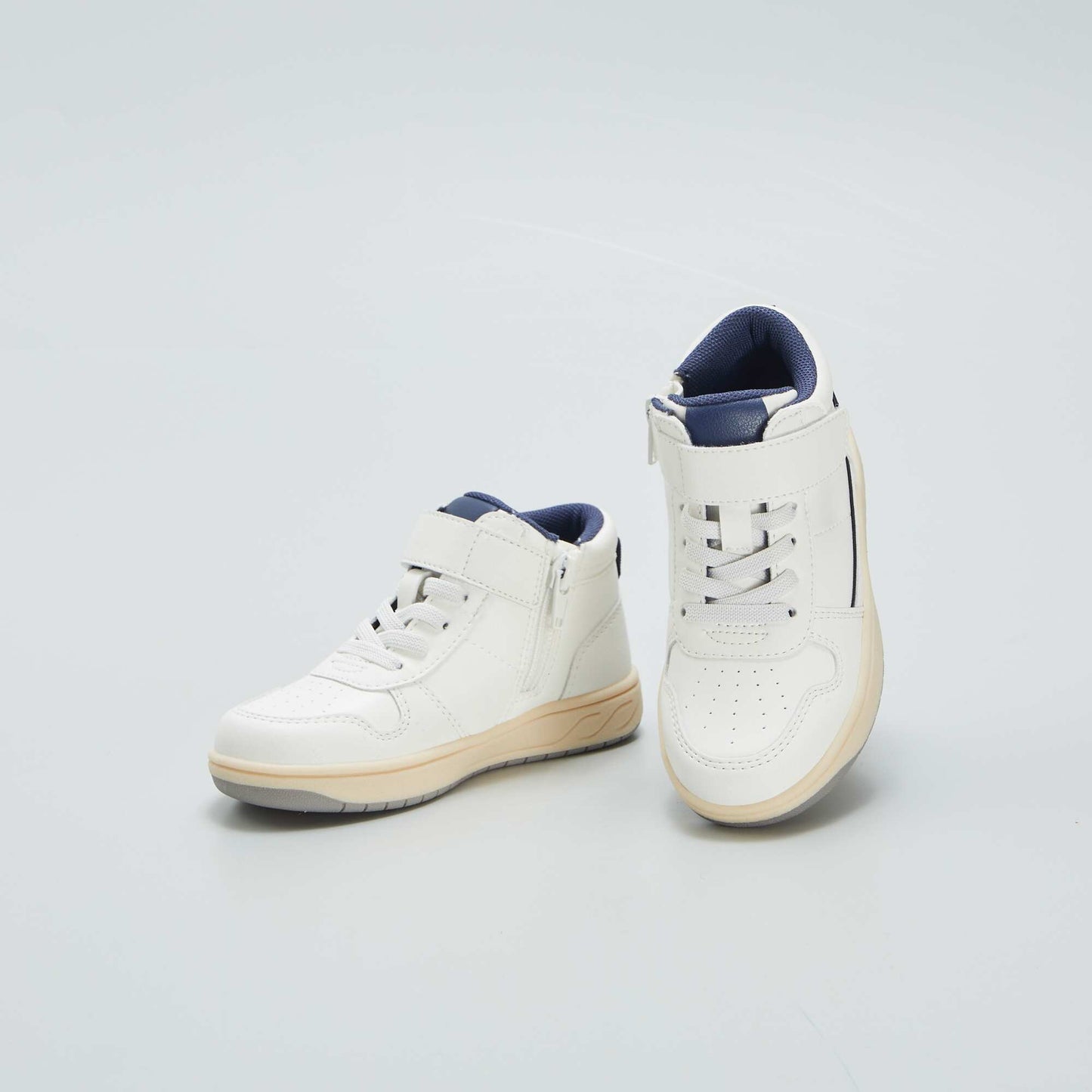 Baskets montantes bicolores Beige/bleu