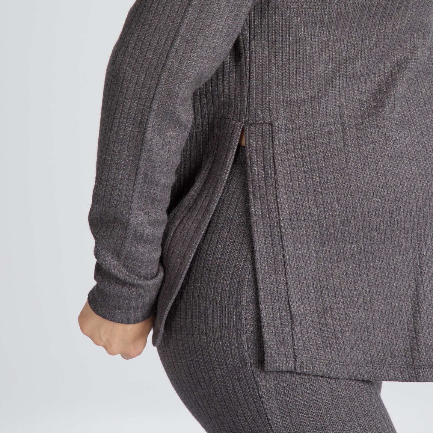 Pull grossesse loose col rond Gris fonc