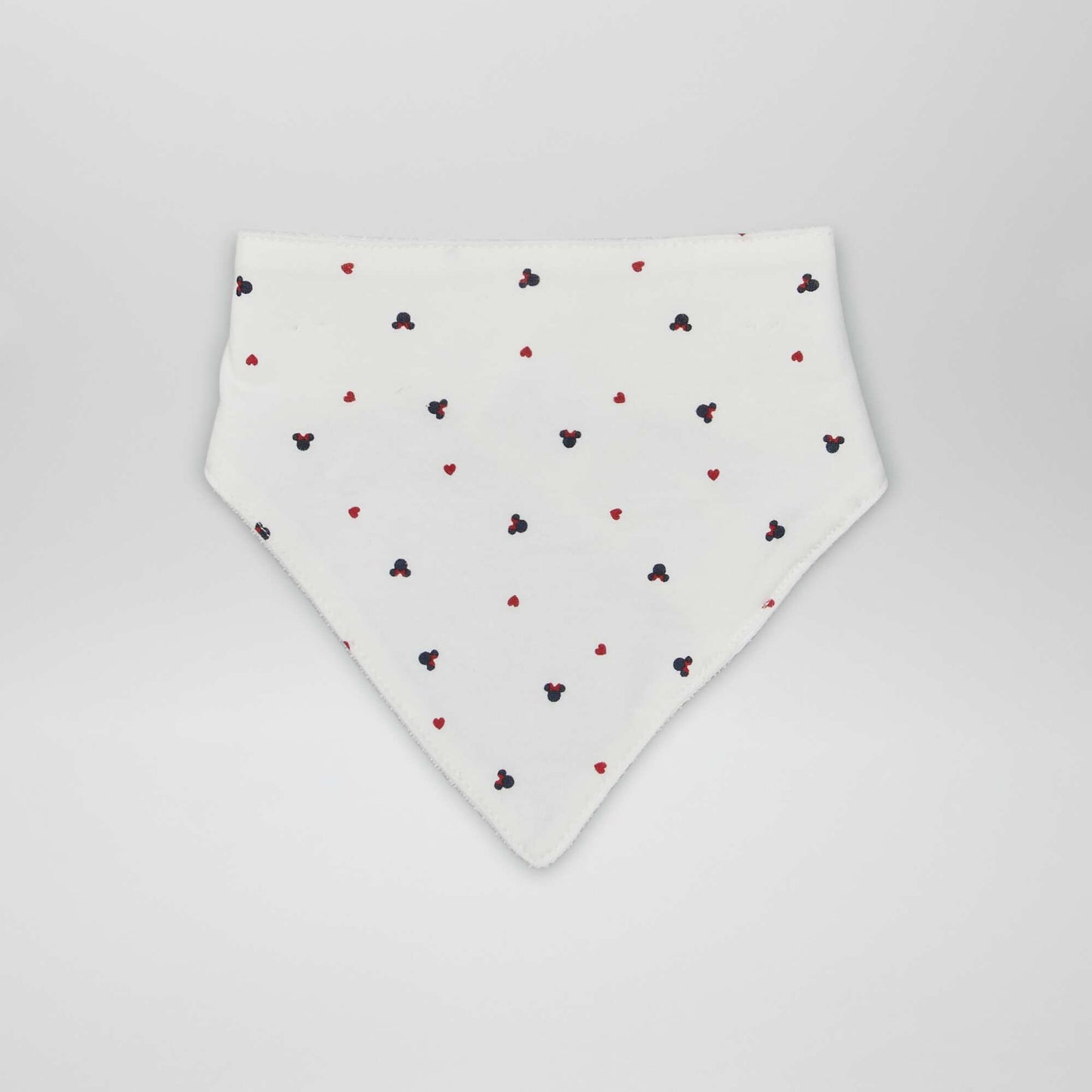 Lot de 3 bavoirs triangles avec pressions 'Disney' Blanc/rose
