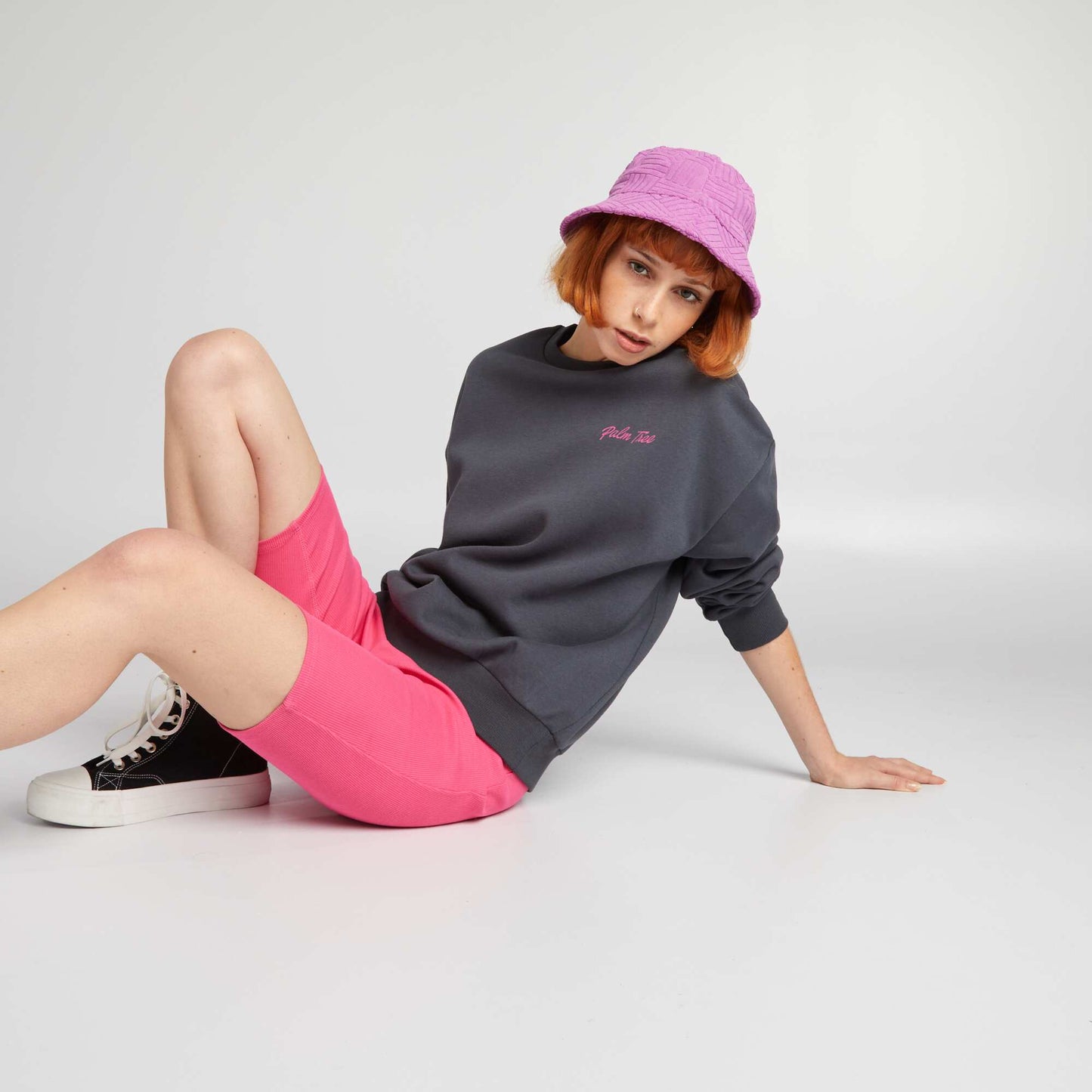 Sweat imprim 'Palm Tree' Gris