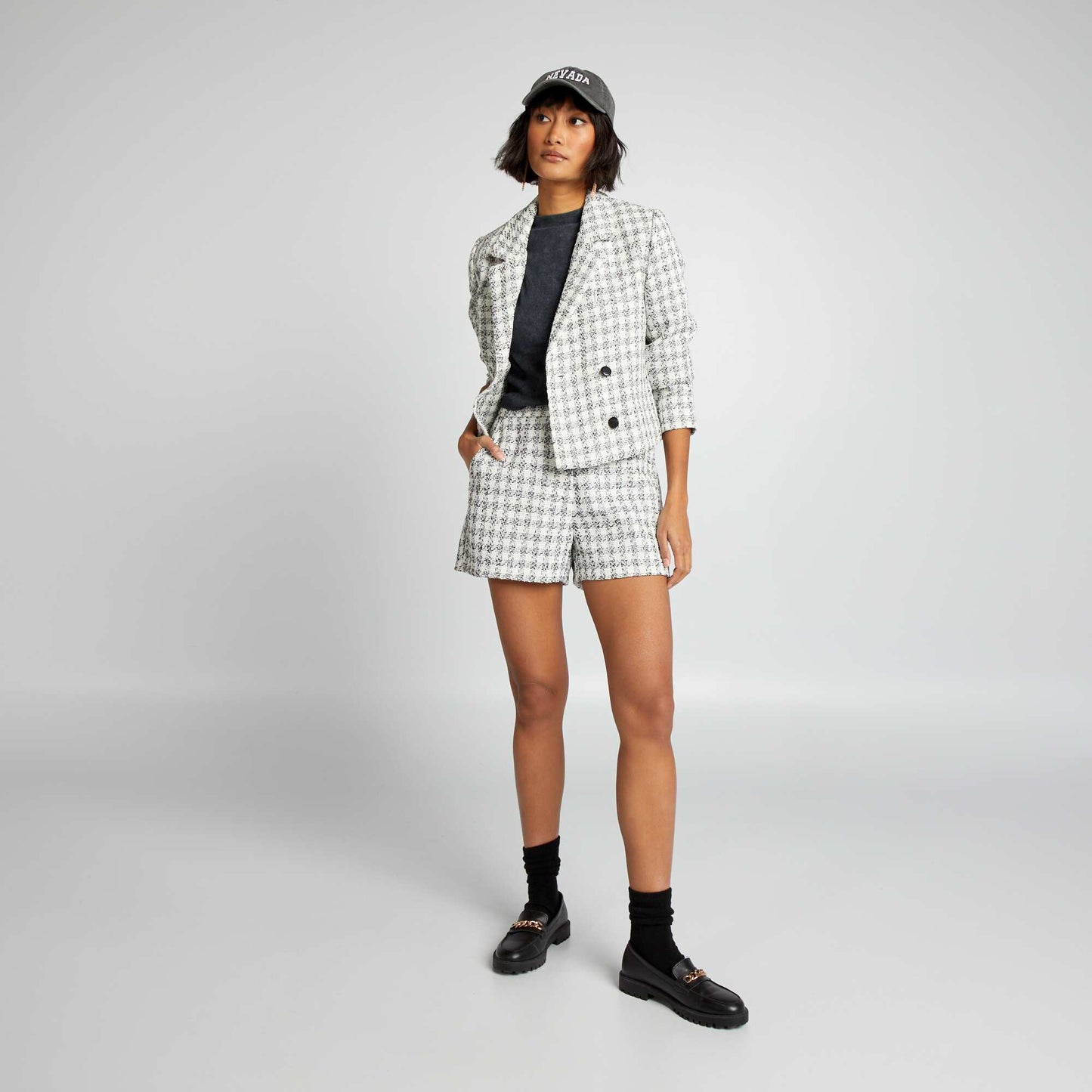 Veste en tweed Noir/blanc