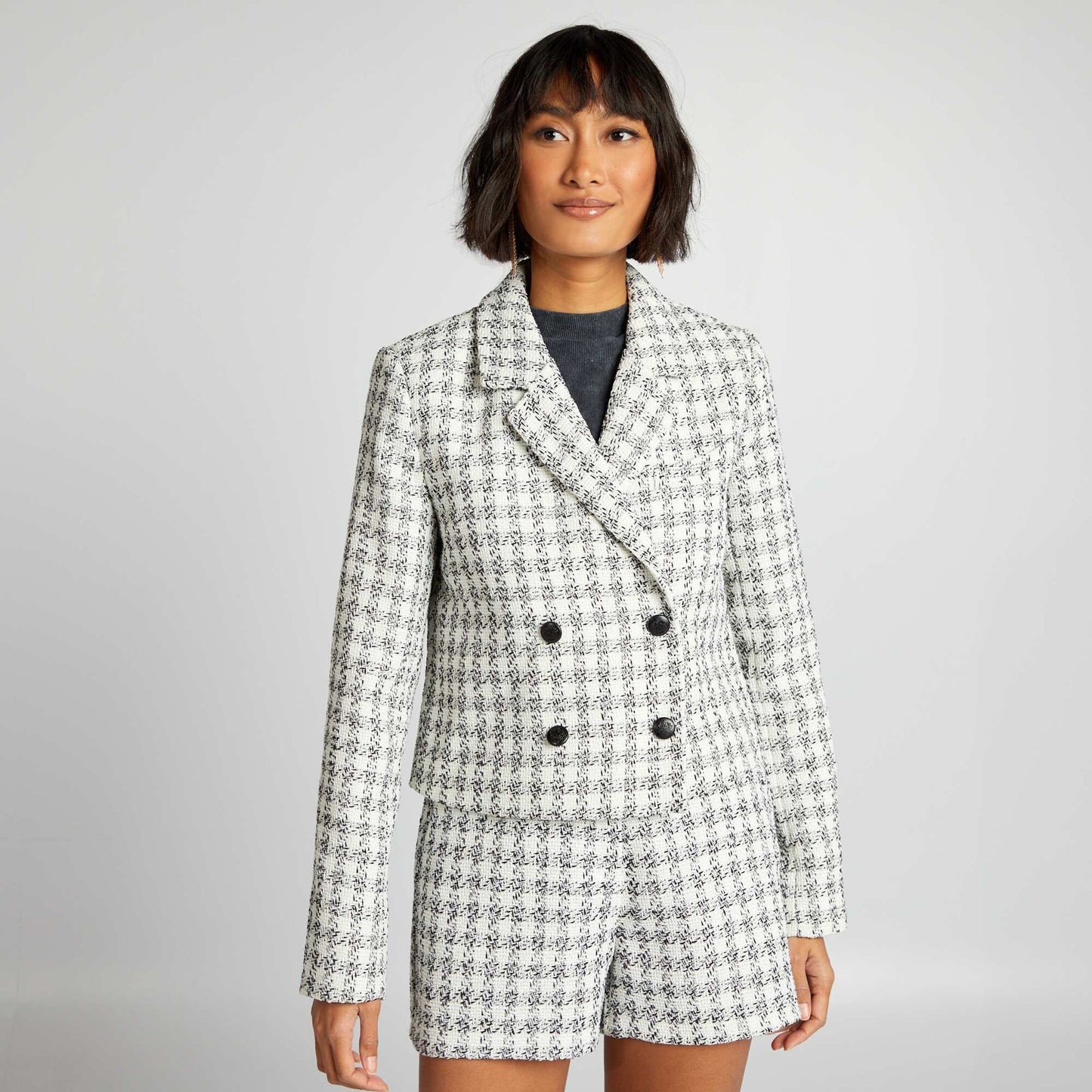 Veste en tweed Noir/blanc
