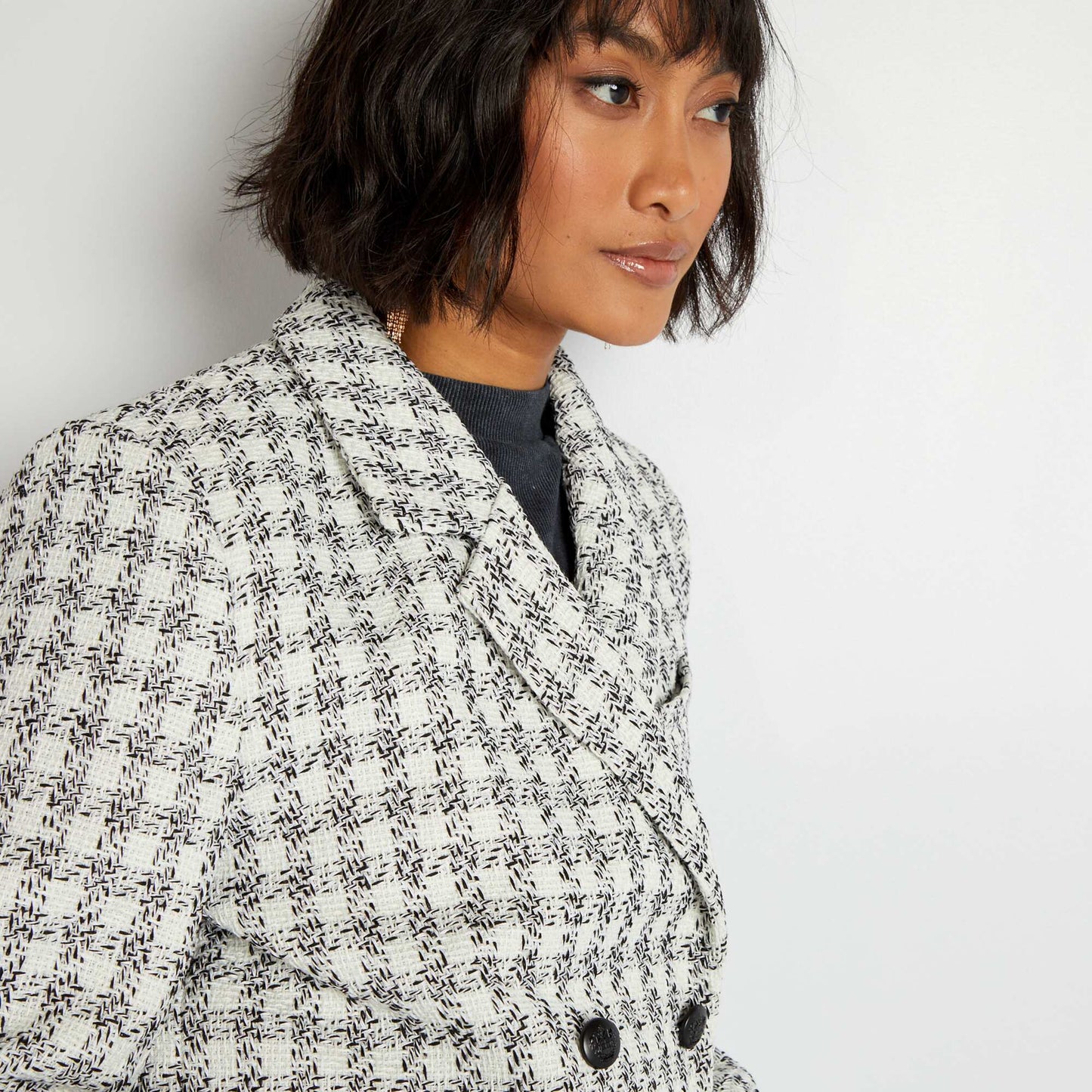 Veste en tweed Noir/blanc