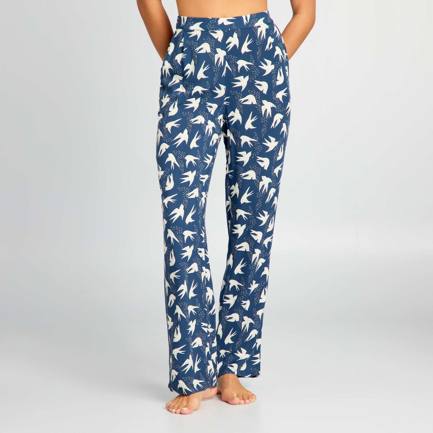 Pantalon de pyjama large imprim Bleu