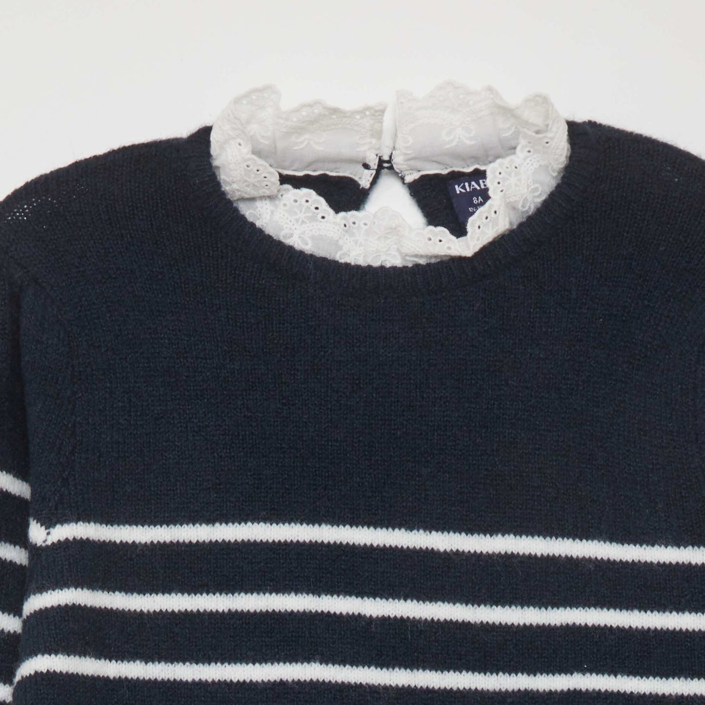Robe pull en maile rayures Bleu