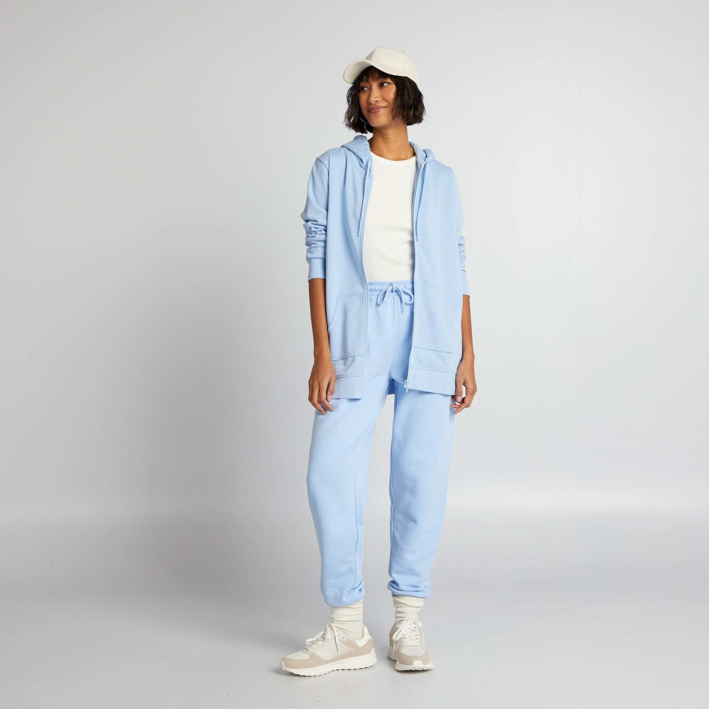 Sweat zipp capuche Bleu