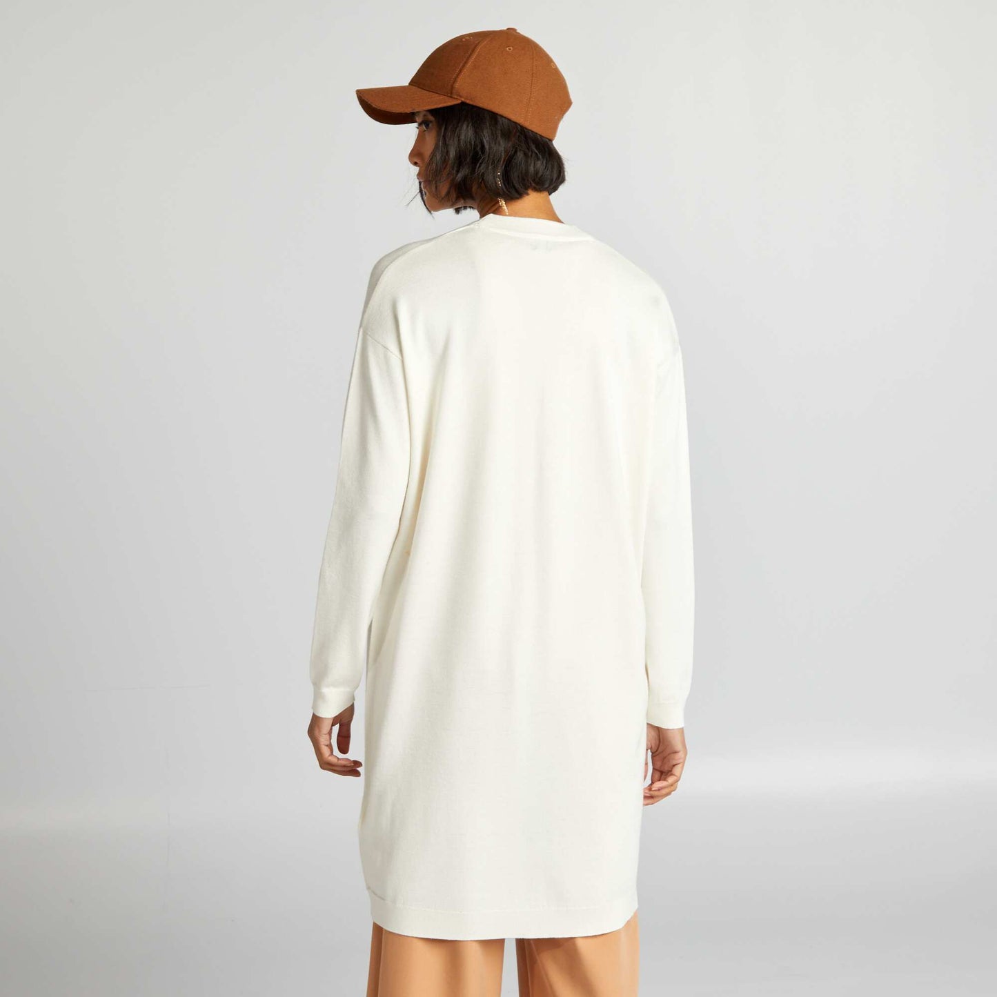 Gilet long boutonn Blanc