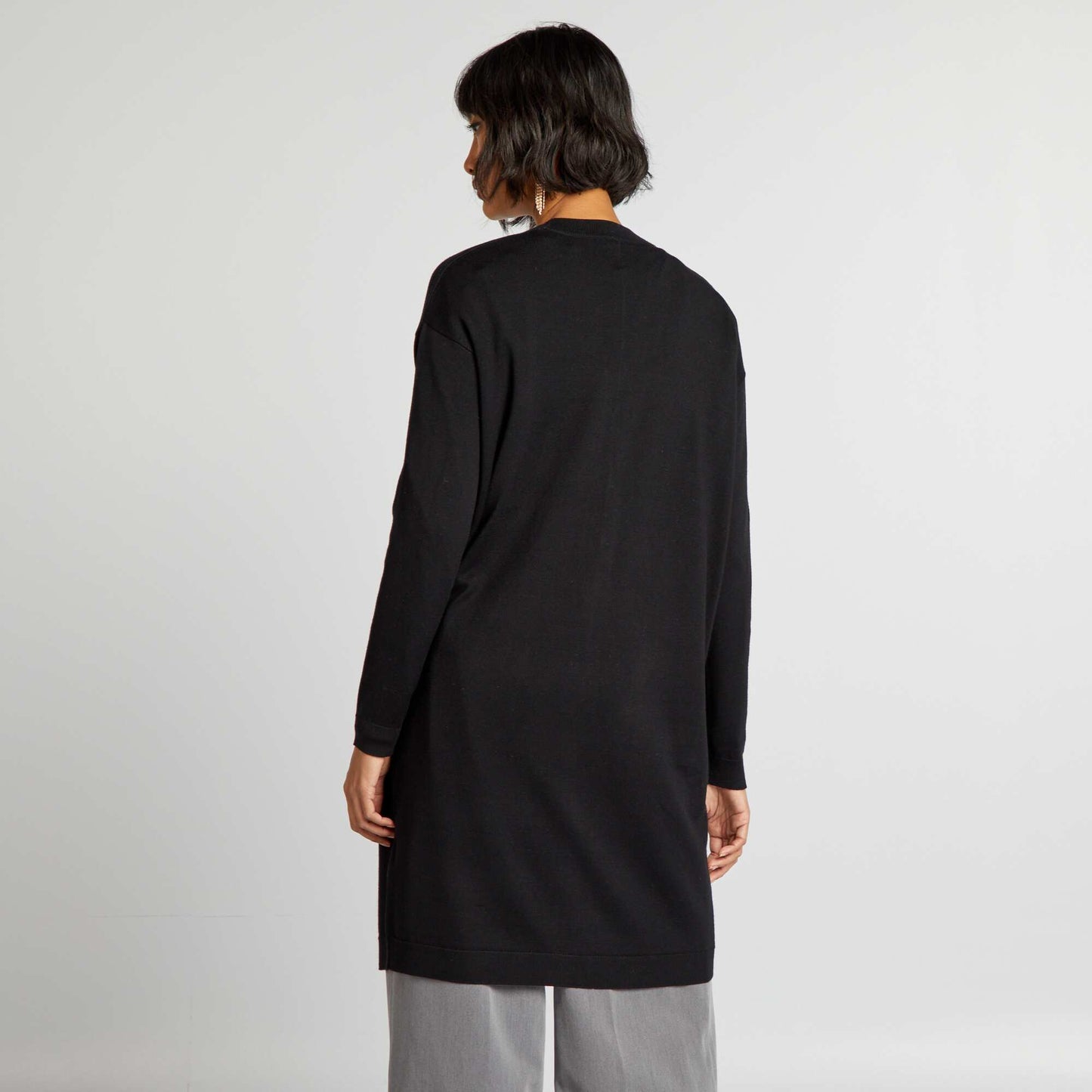 Gilet long boutonn Noir