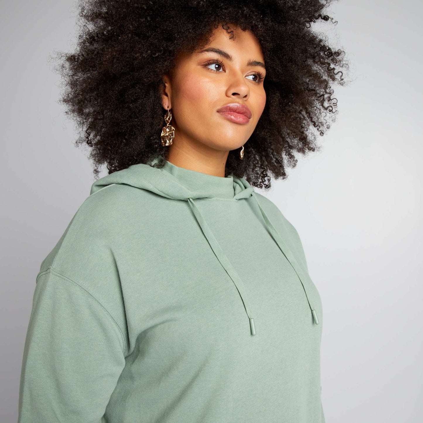 Sweat long capuche Vert