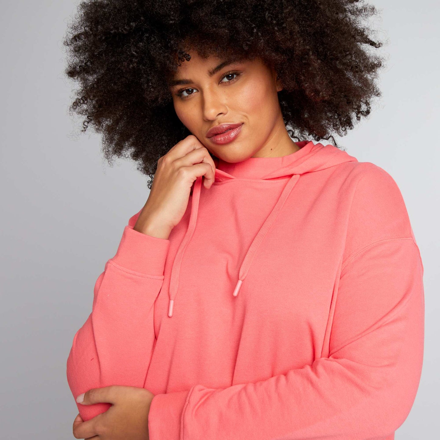 Sweat long capuche Rose