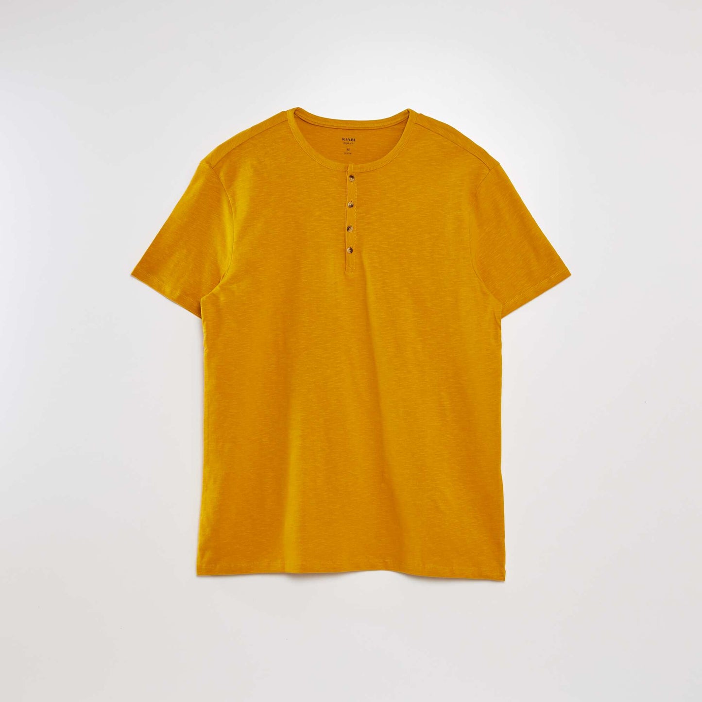 T-shirt en jersey col mao Jaune