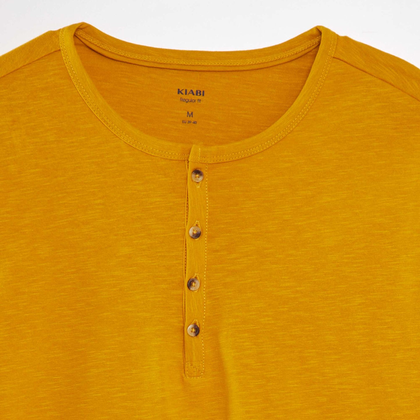 T-shirt en jersey col mao Jaune