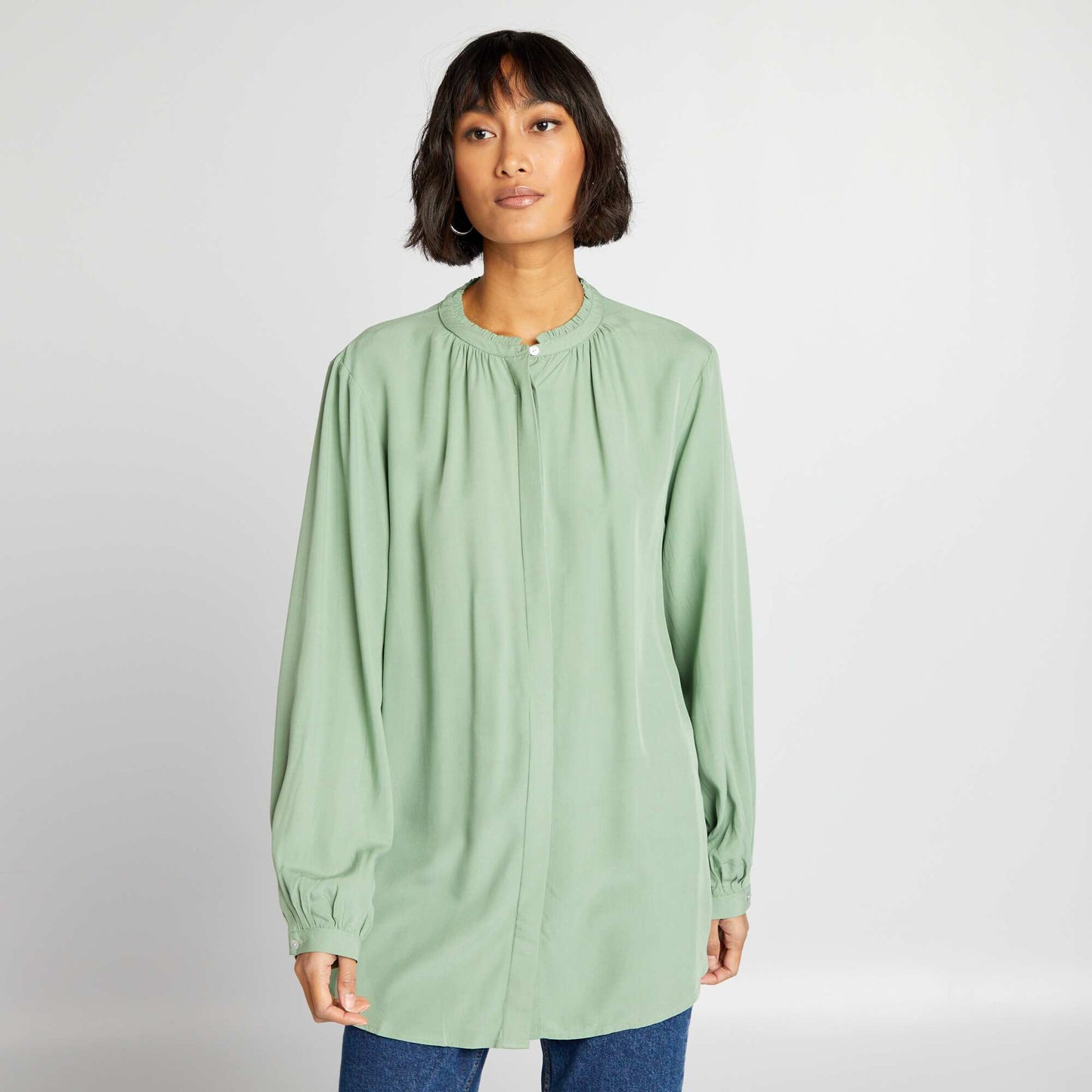 Chemisier col mao Vert