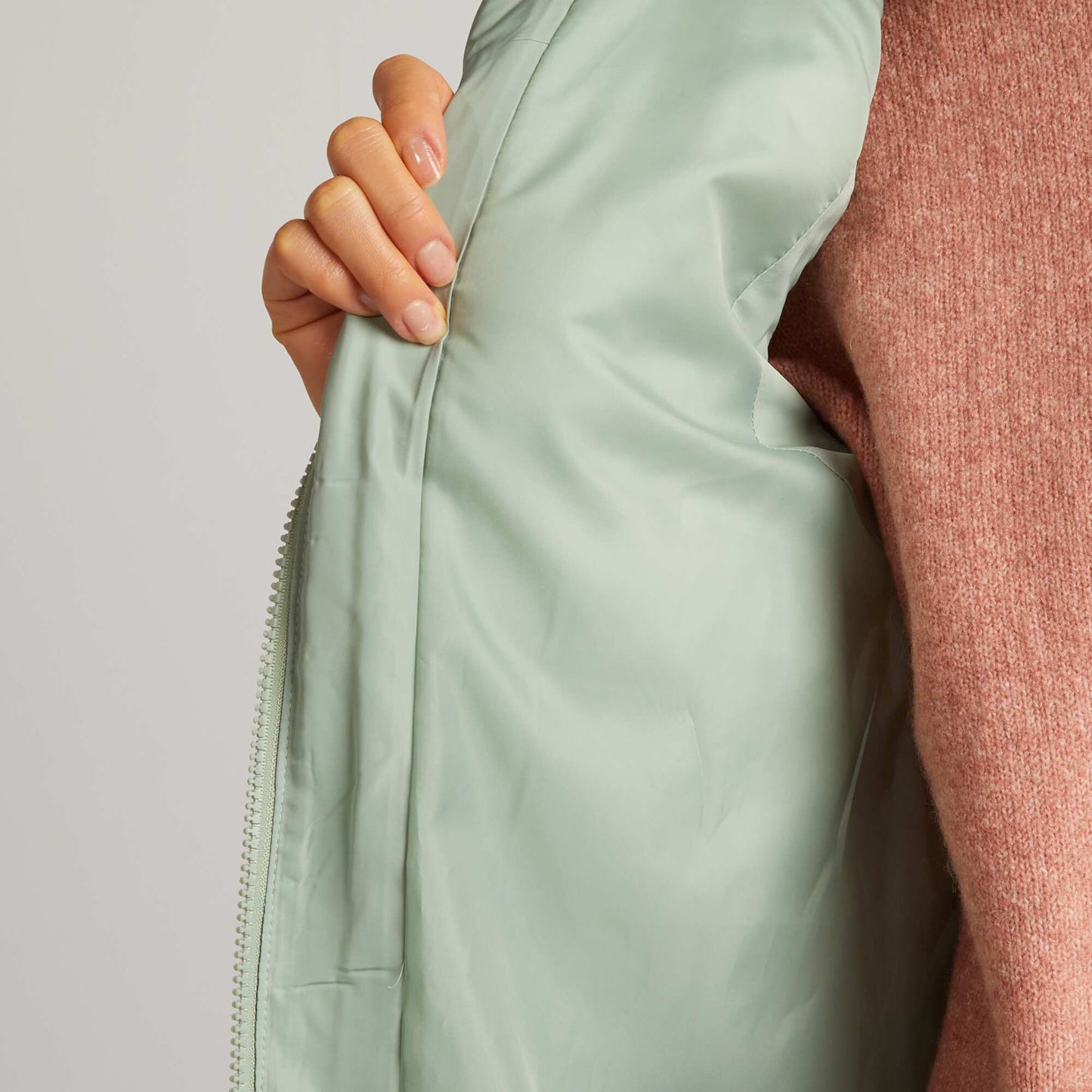 Doudoune sans manches capuche Vert