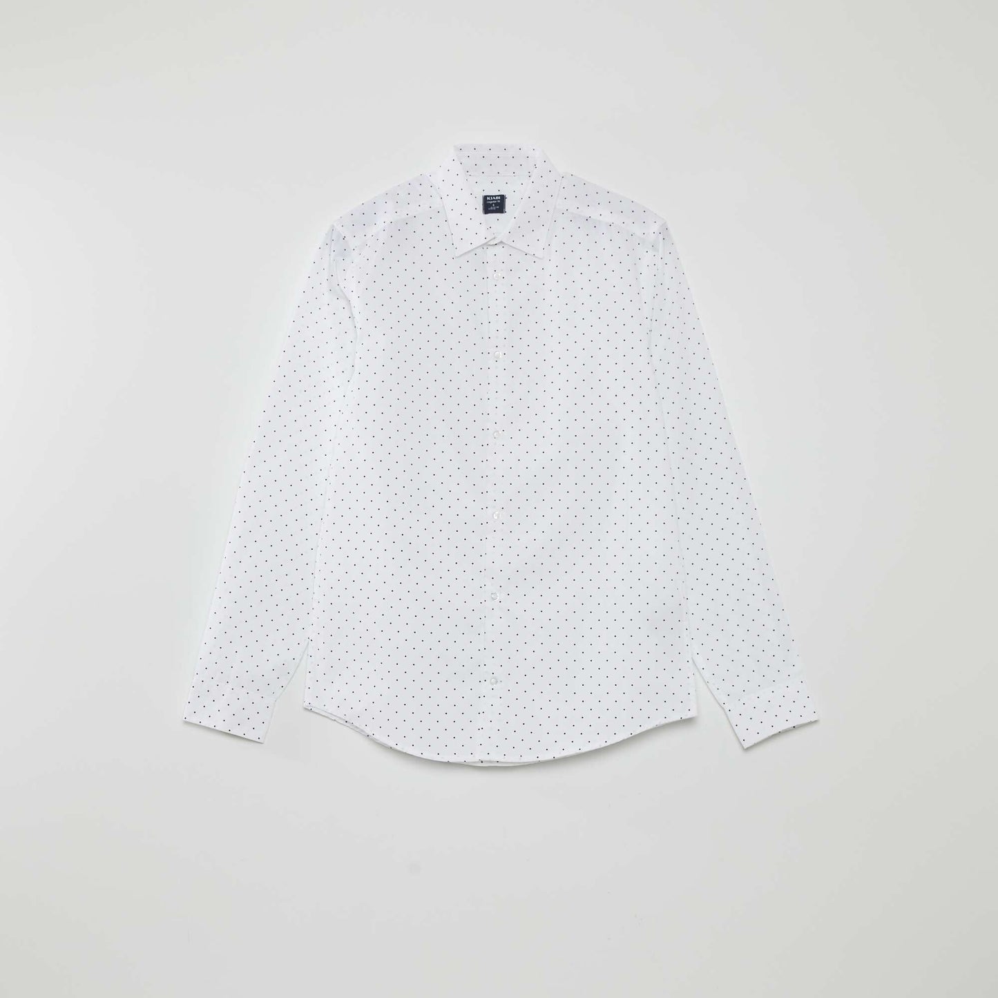 Chemise regular imprim pois Blanc