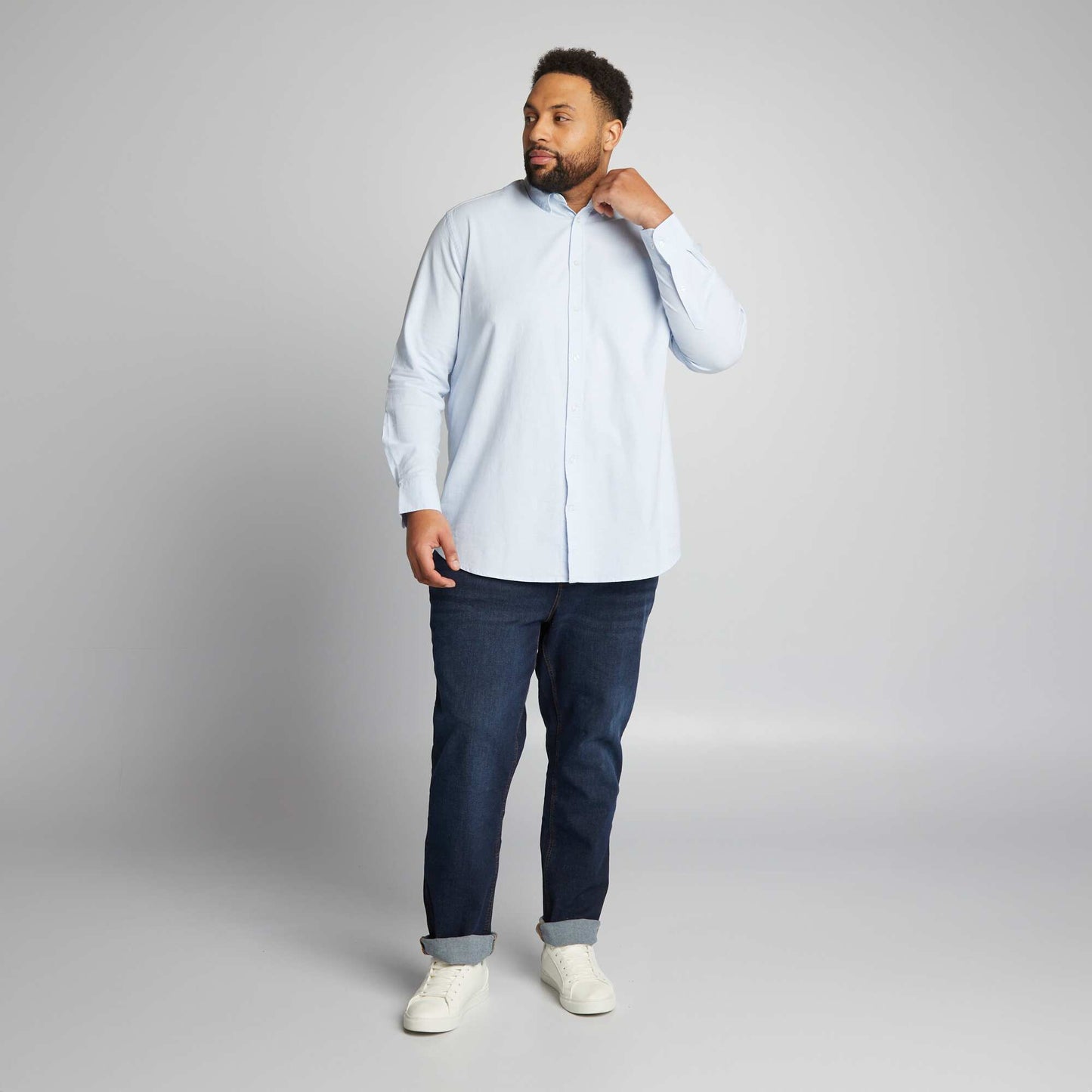 Chemise droite et stretch Bleu