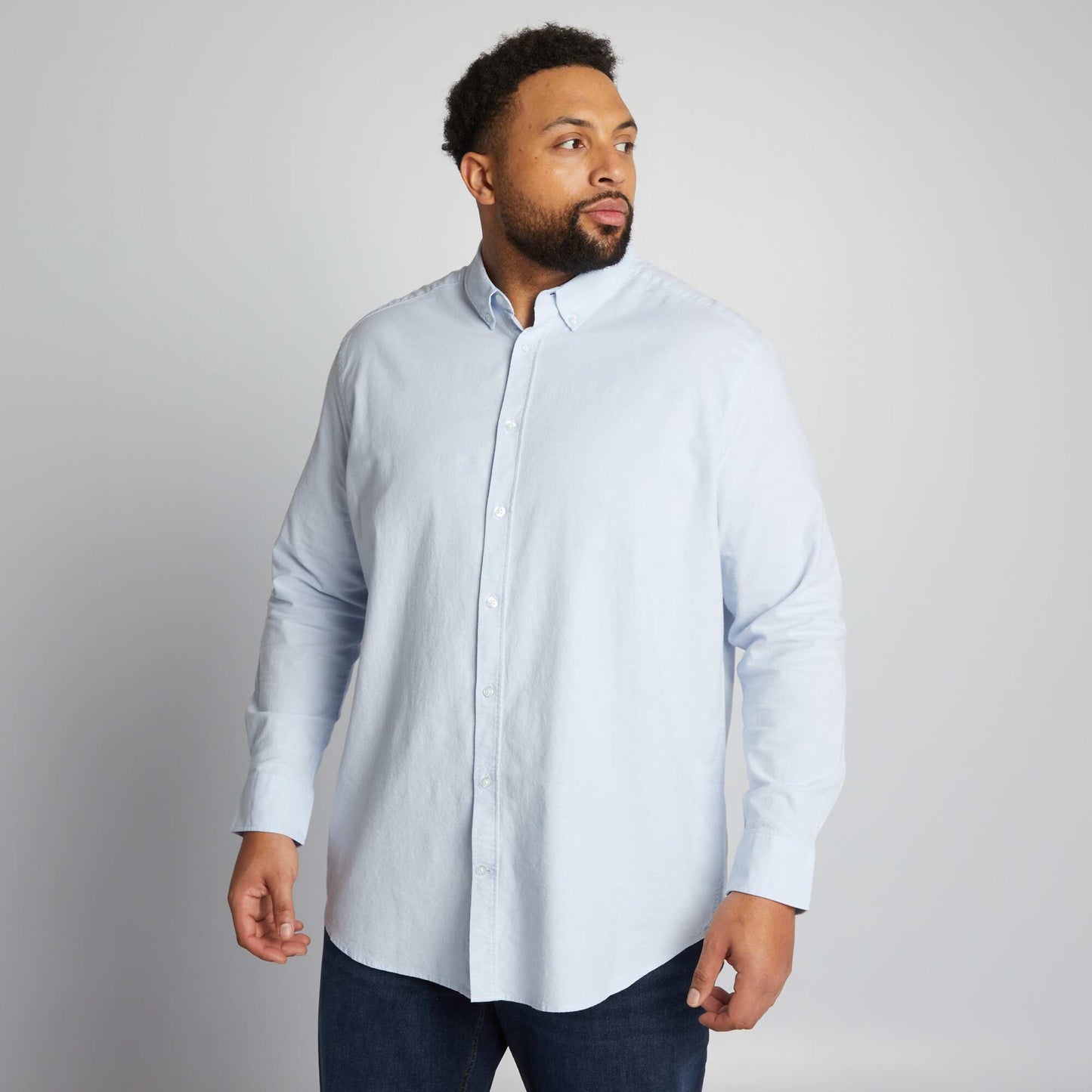 Chemise droite et stretch Bleu