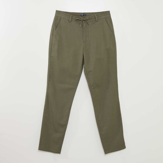 Pantalon chino droit Vert