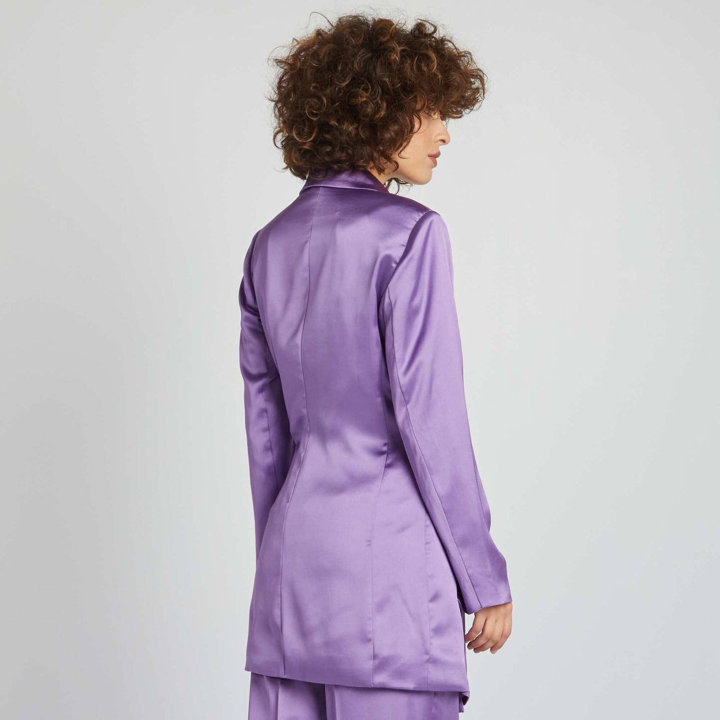 Veste longue en satin VIOLET