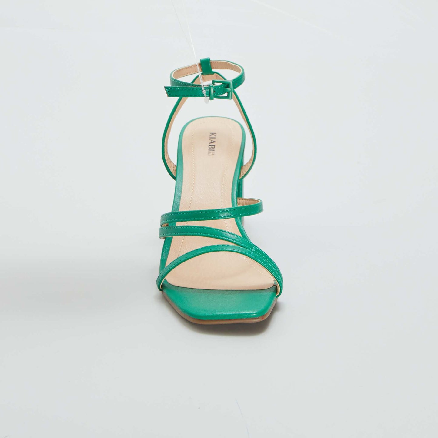 Sandales talon carr avec brides Vert
