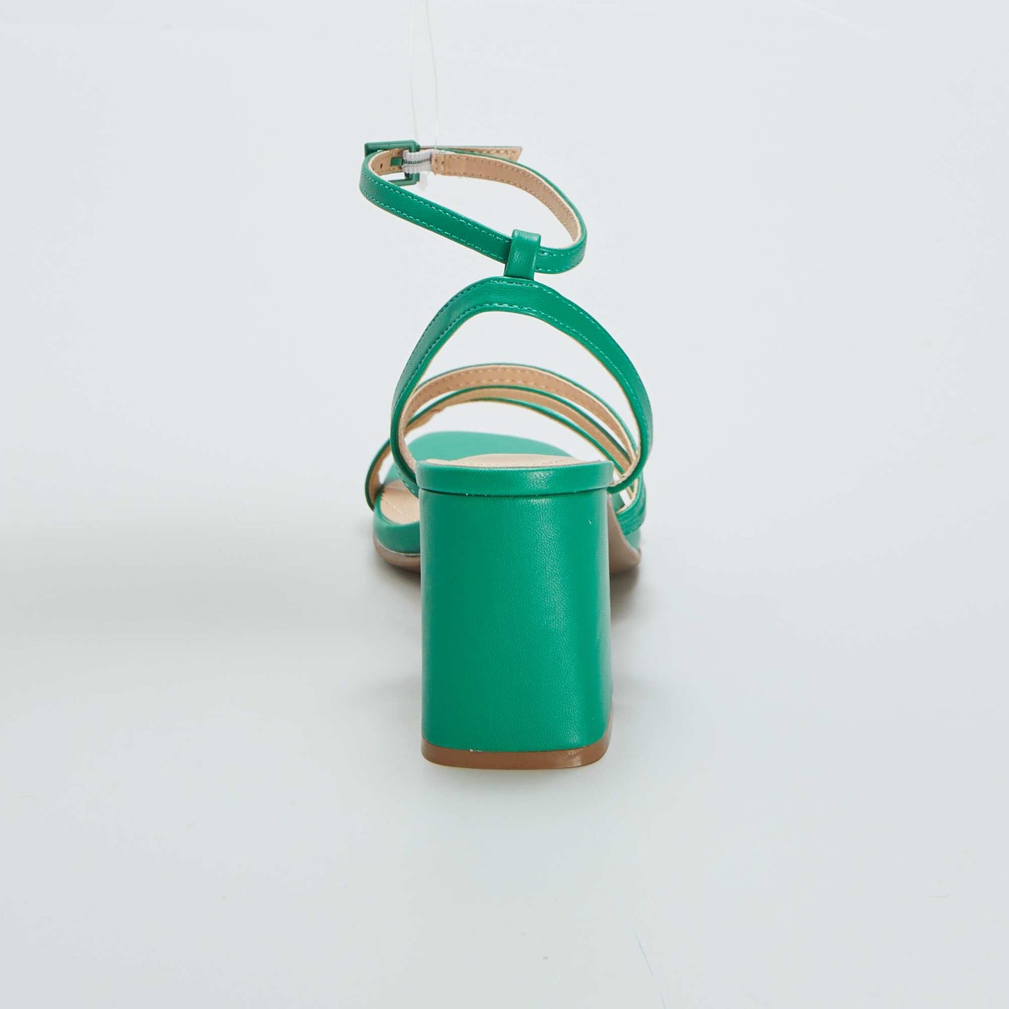 Sandales talon carr avec brides Vert