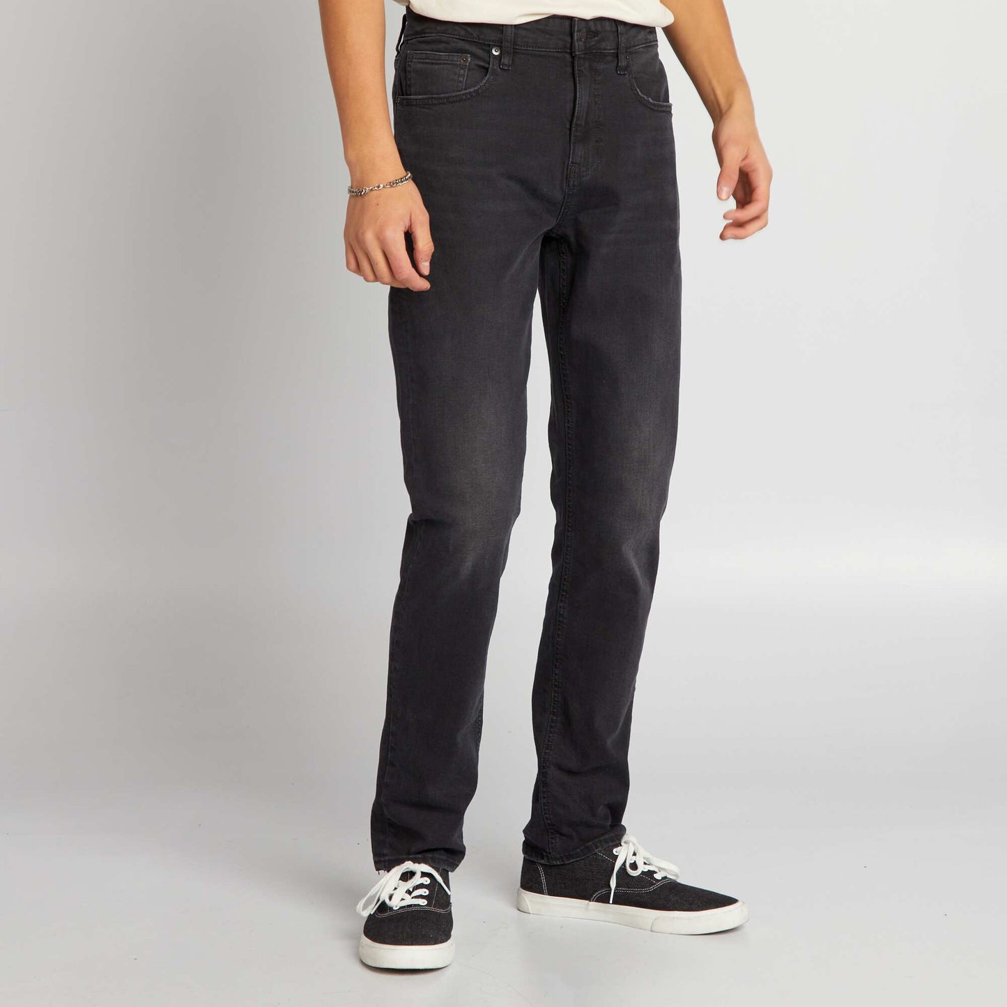 Pantalon denim slim 5 poches Stone