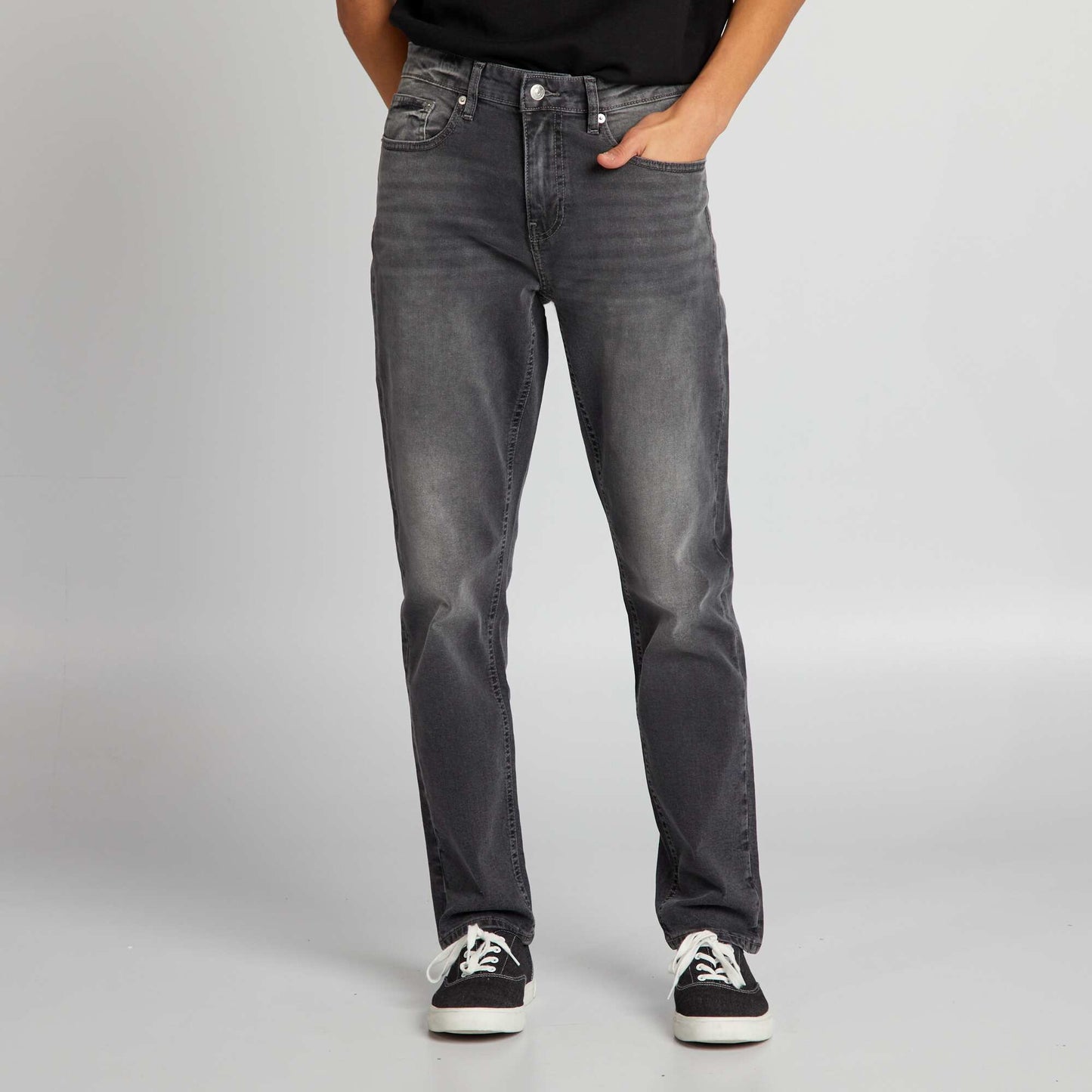 Pantalon denim slim 5 poches Gris