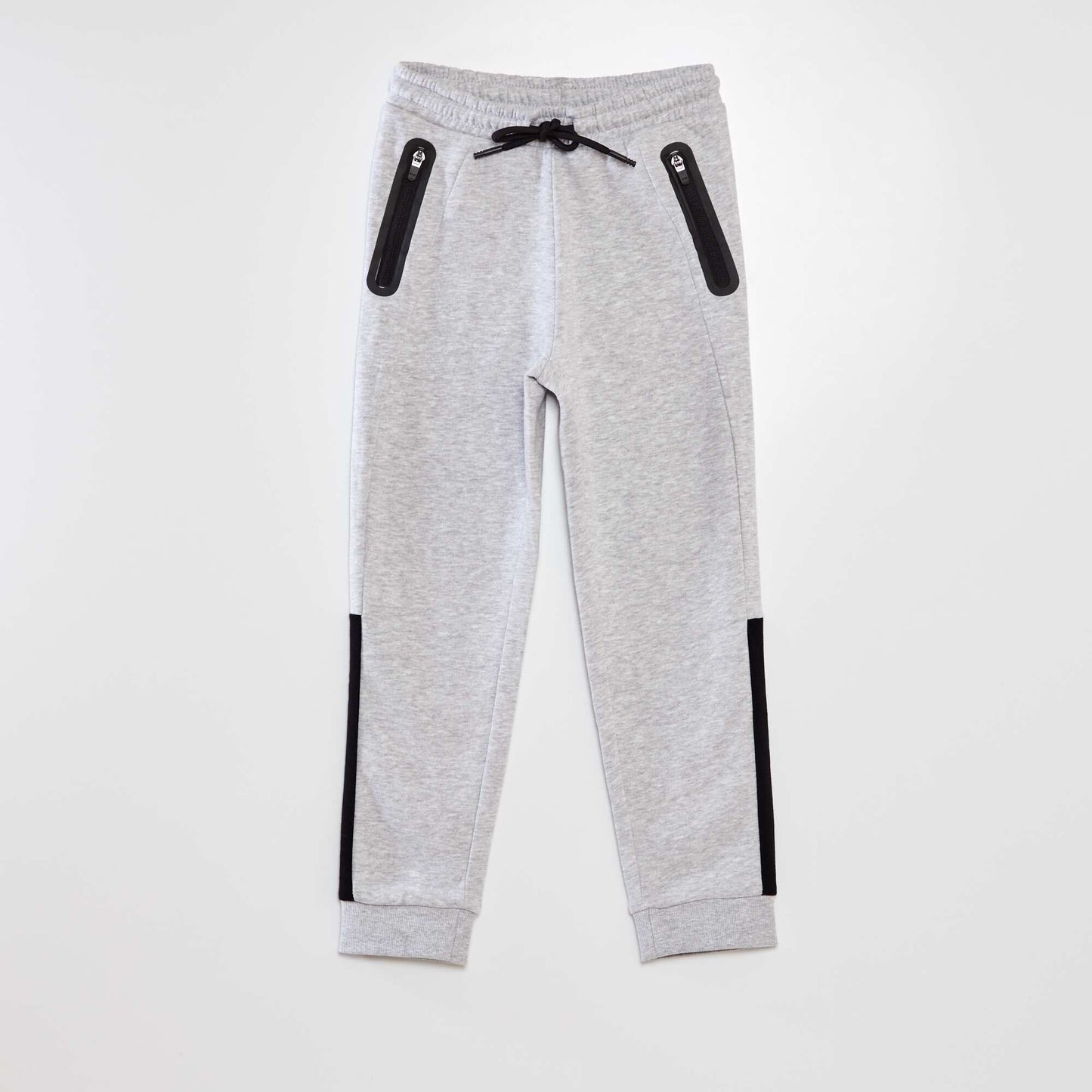 Jogging droit molleton colorblock Gris