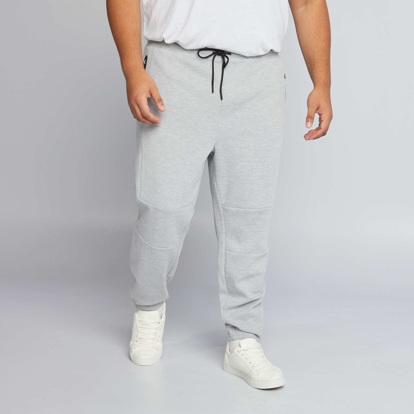 Pantalon jogging maille piqu e gris