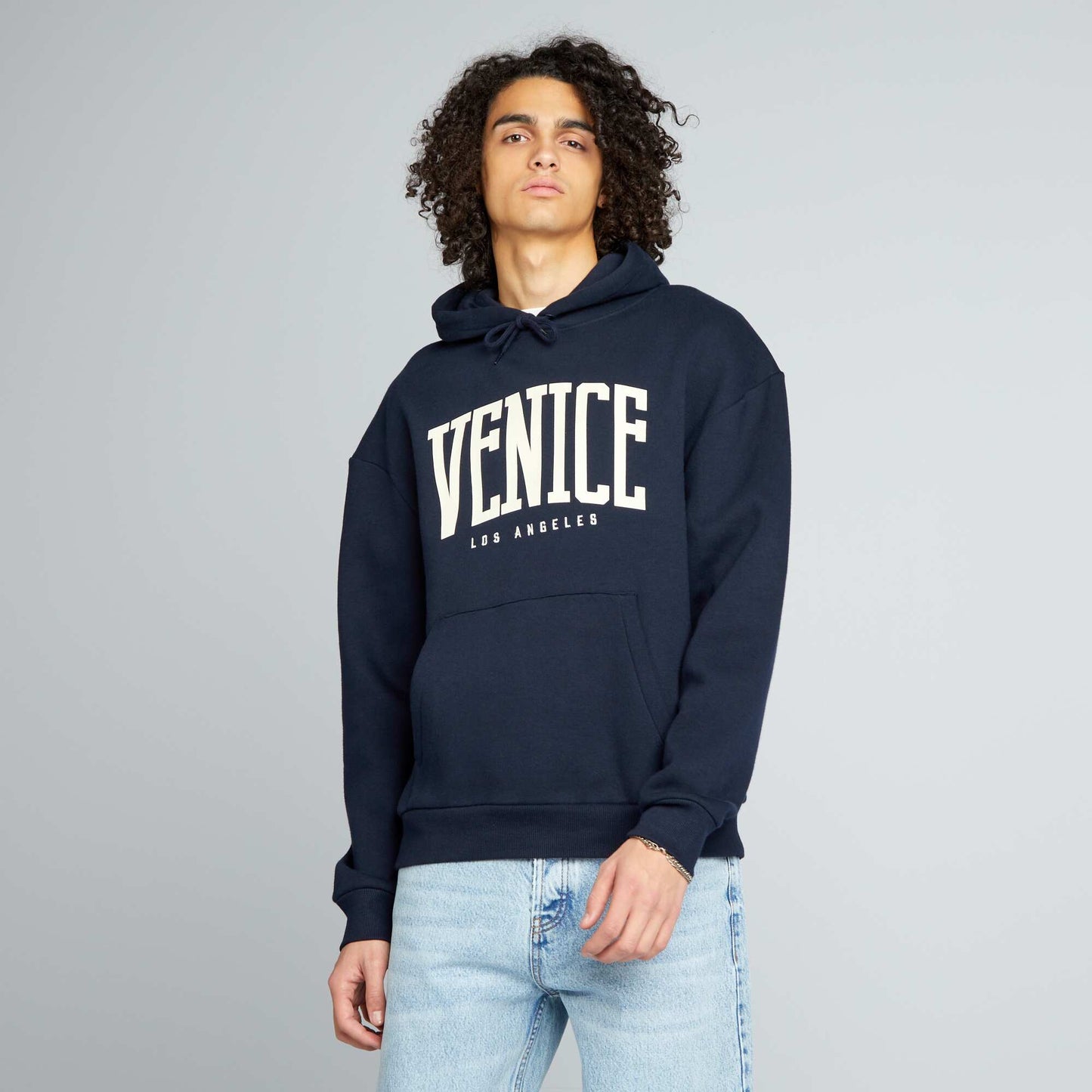Sweat capuche motif Bleu