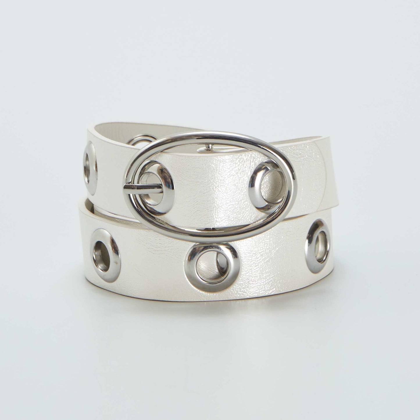 Ceinture illets Blanc m tallique