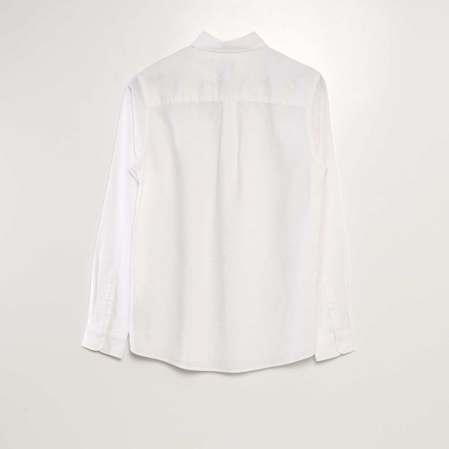 Chemise manches longues avec lin blanc