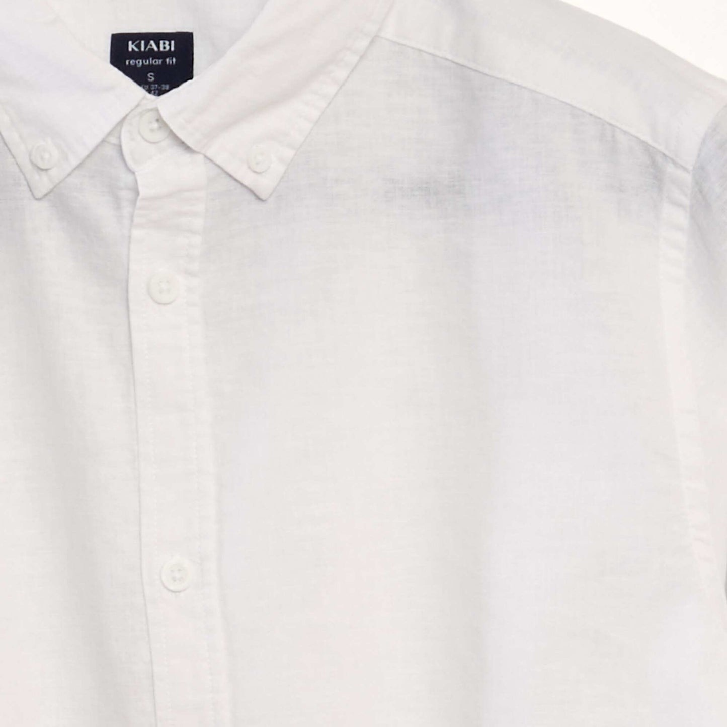 Chemise manches longues avec lin blanc