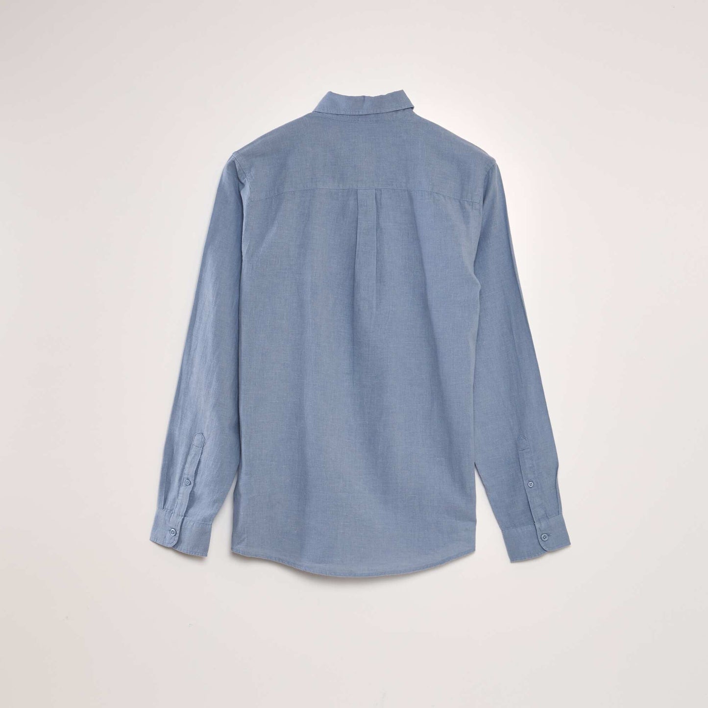 Chemise manches longues avec lin Bleu