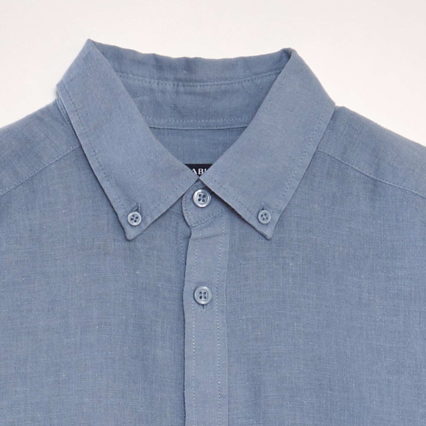 Chemise manches longues avec lin Bleu