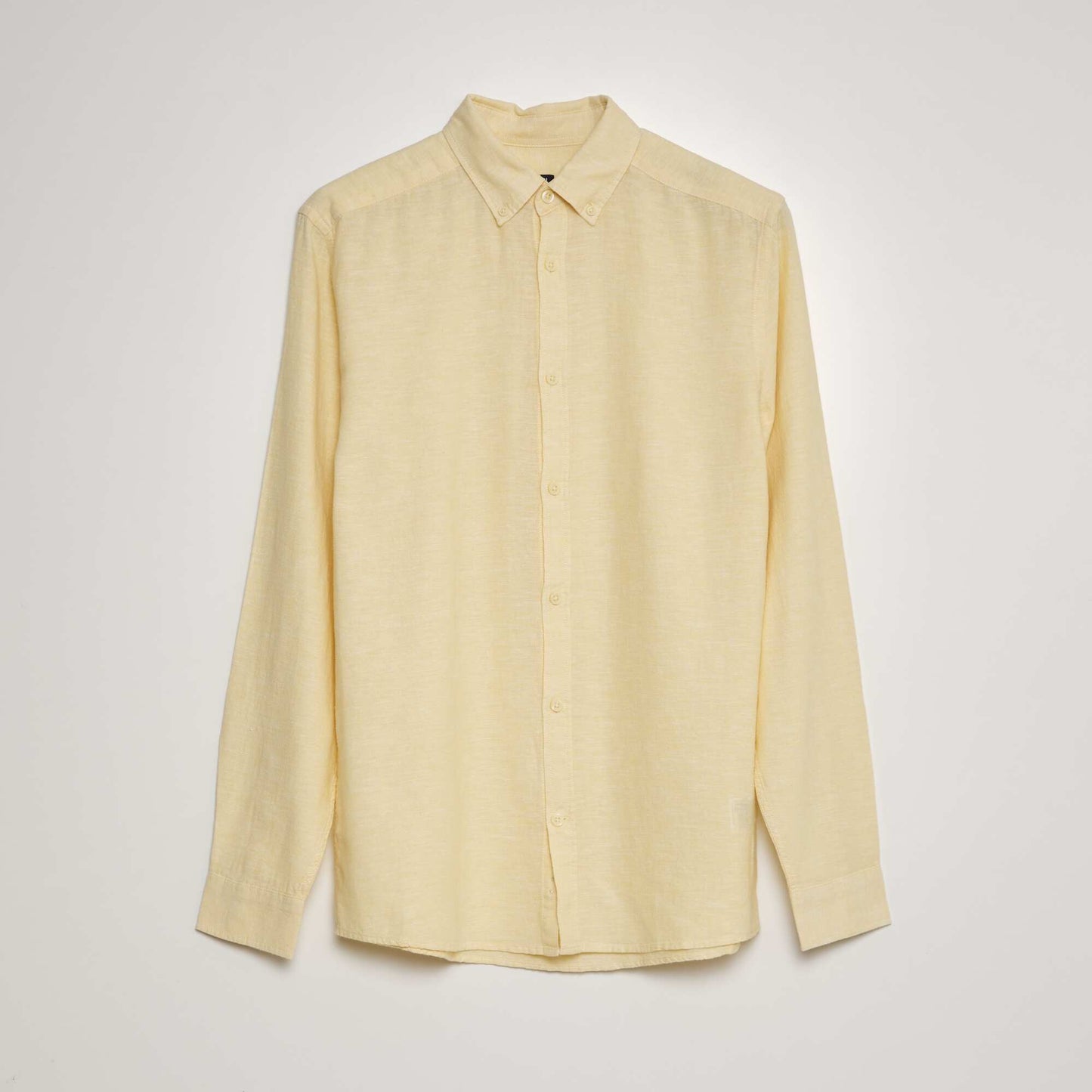 Chemise manches longues avec lin Jaune