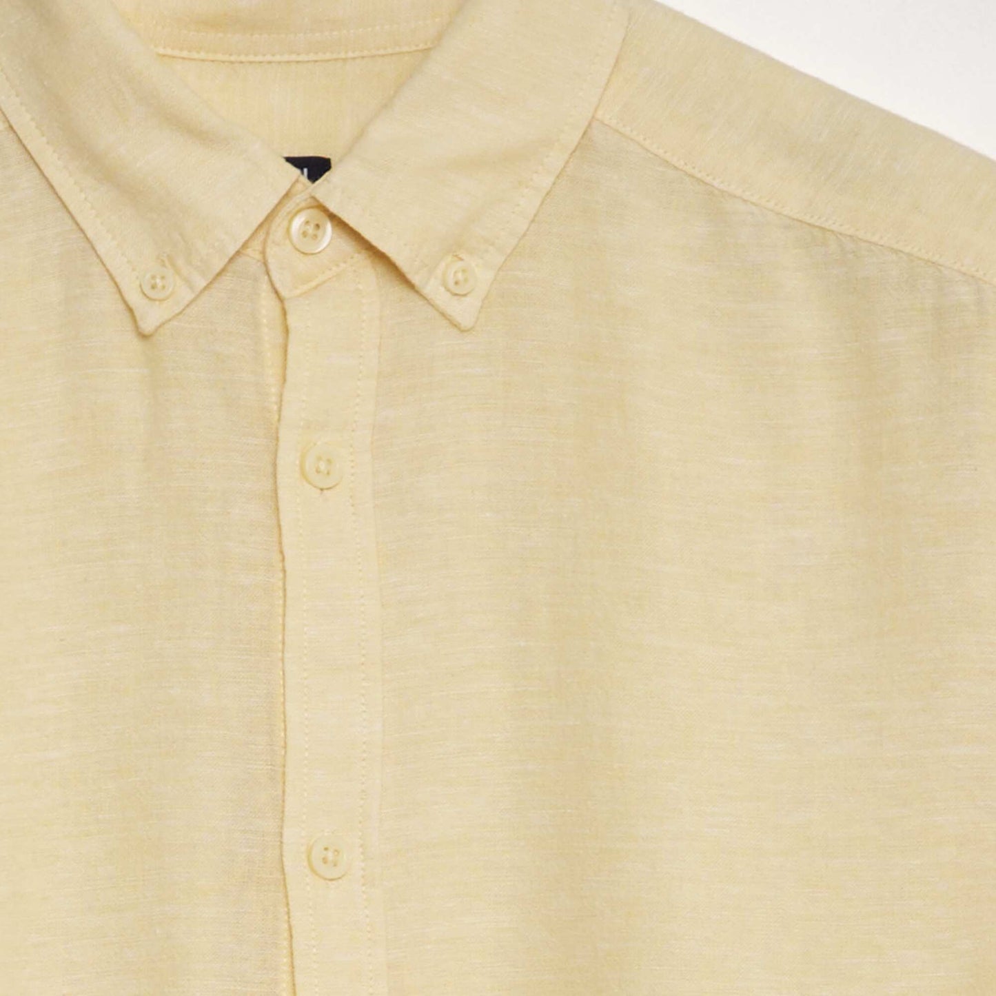 Chemise manches longues avec lin Jaune