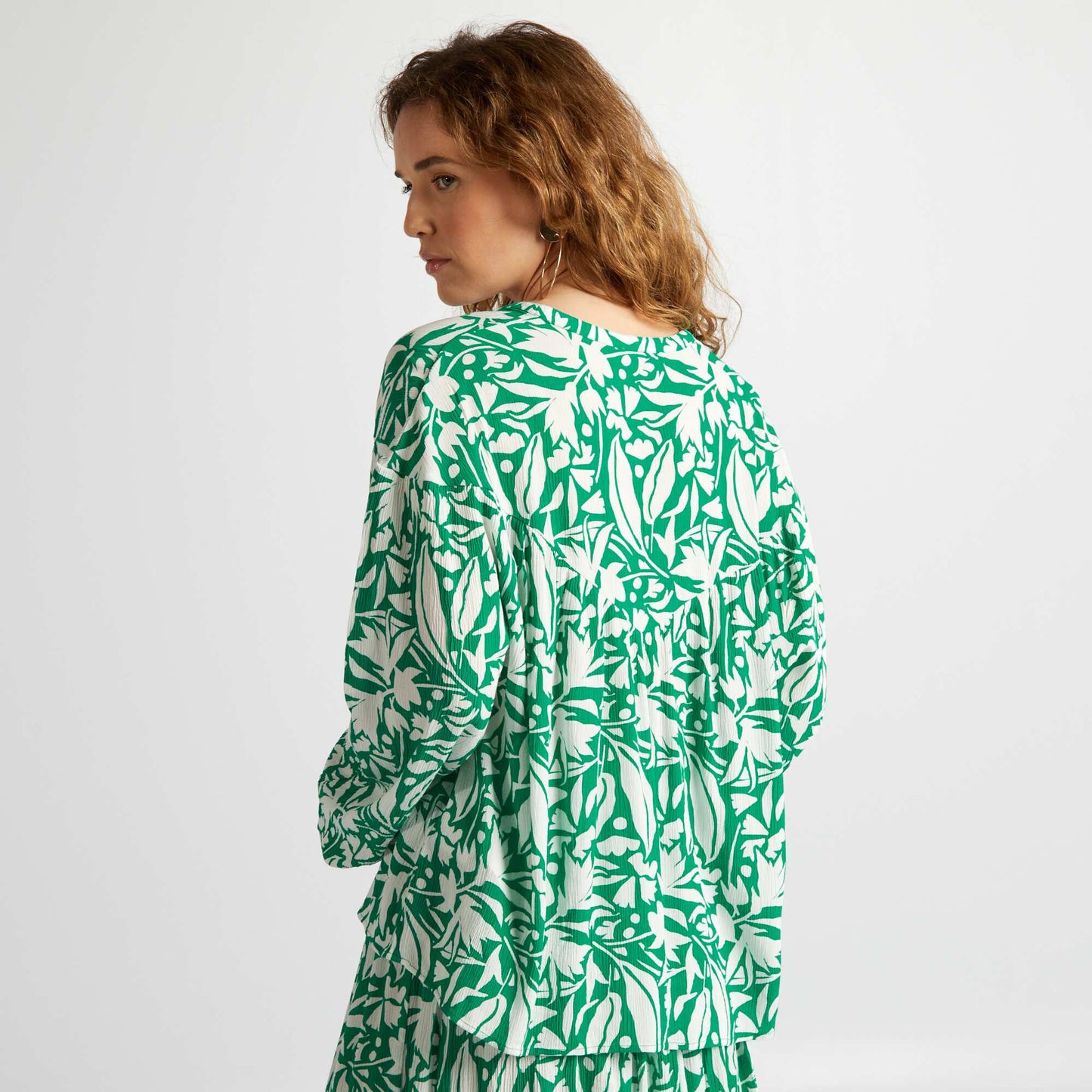 Chemisier manches longues bouffantes Vert