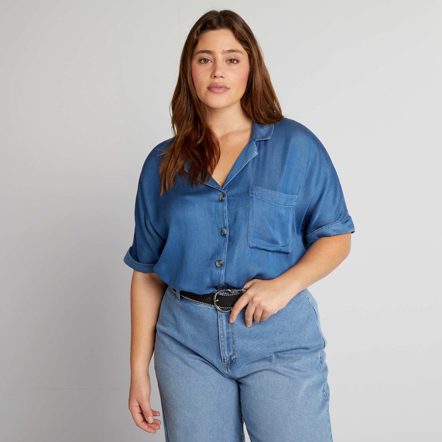 Chemisier l ger col pyjama Bleu