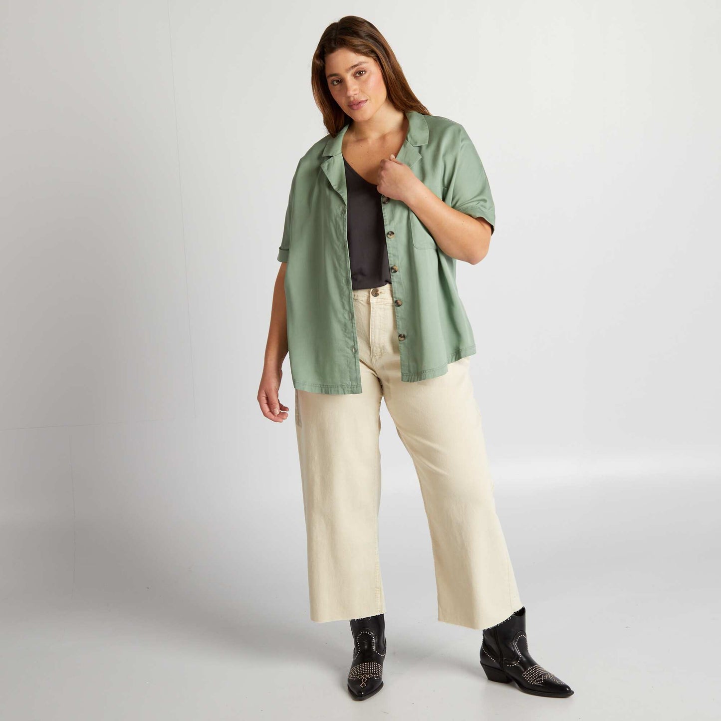 Chemisier l ger col pyjama Vert