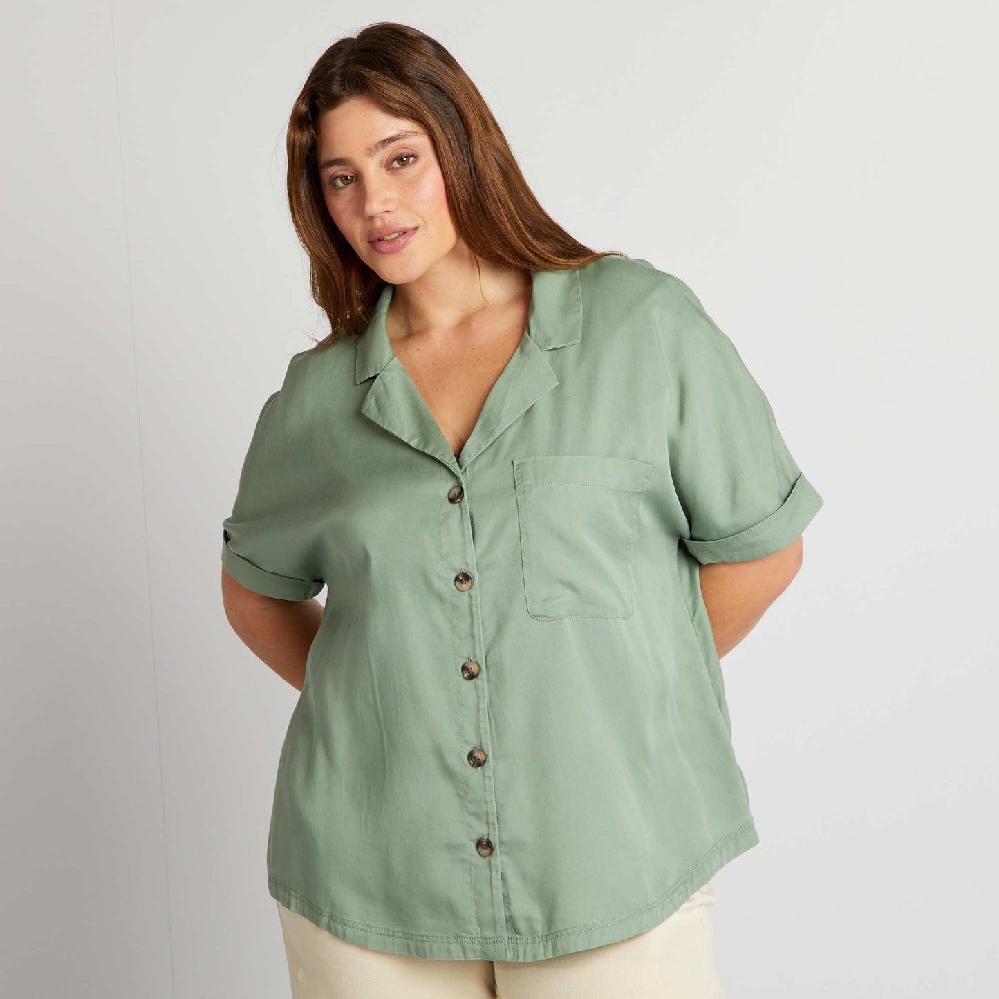 Chemisier l ger col pyjama Vert
