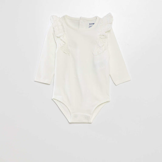Body avec broderie anglaise blanc
